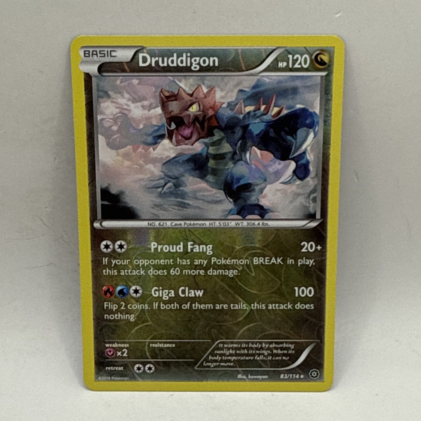 Pokemon TCG Druddigon XY Steam Siege 83/114 Reverse Holo Rare MP Card