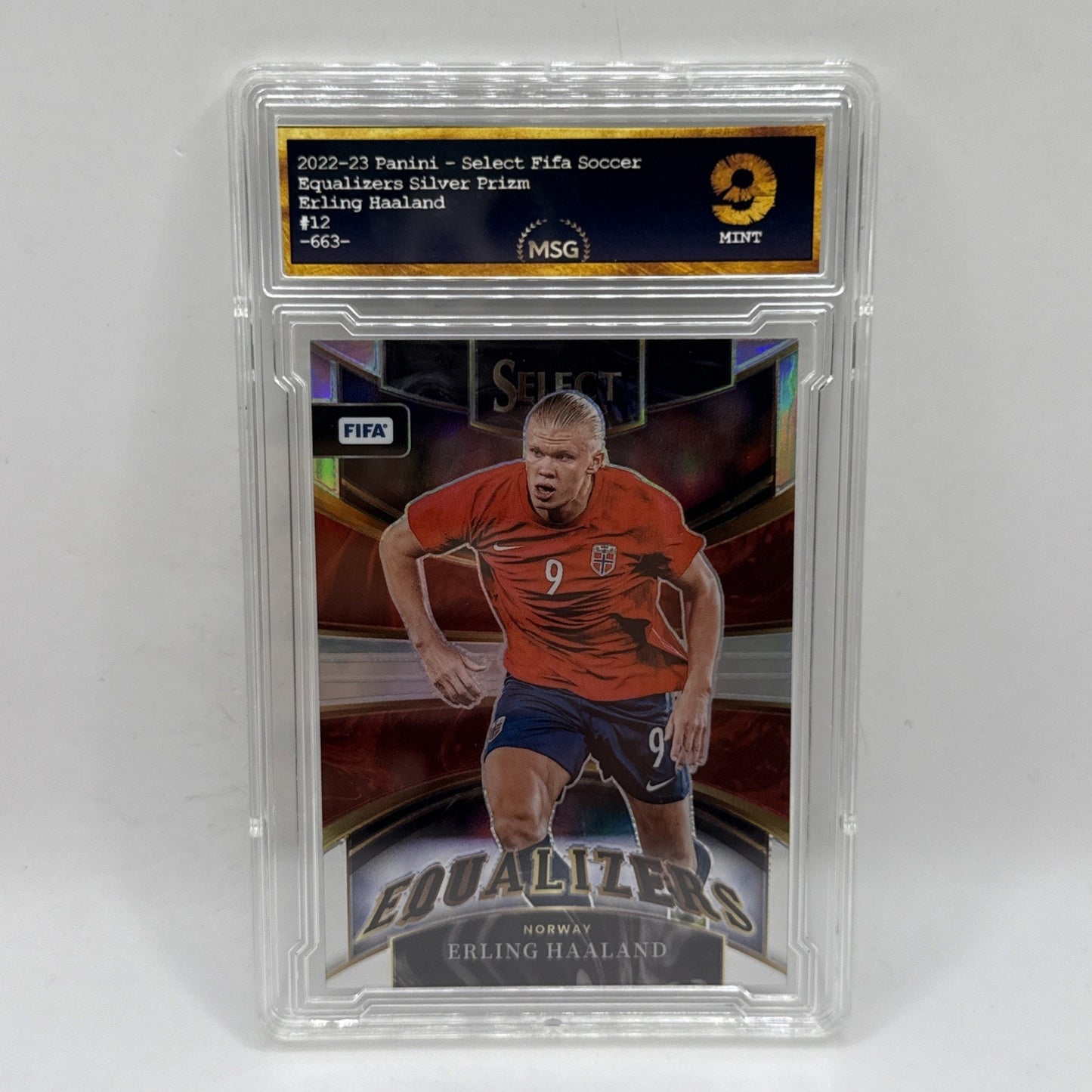 Panini Select FIFA ERLING HAALAND Equalizers Silver Prizm Norway #12 Graded 9