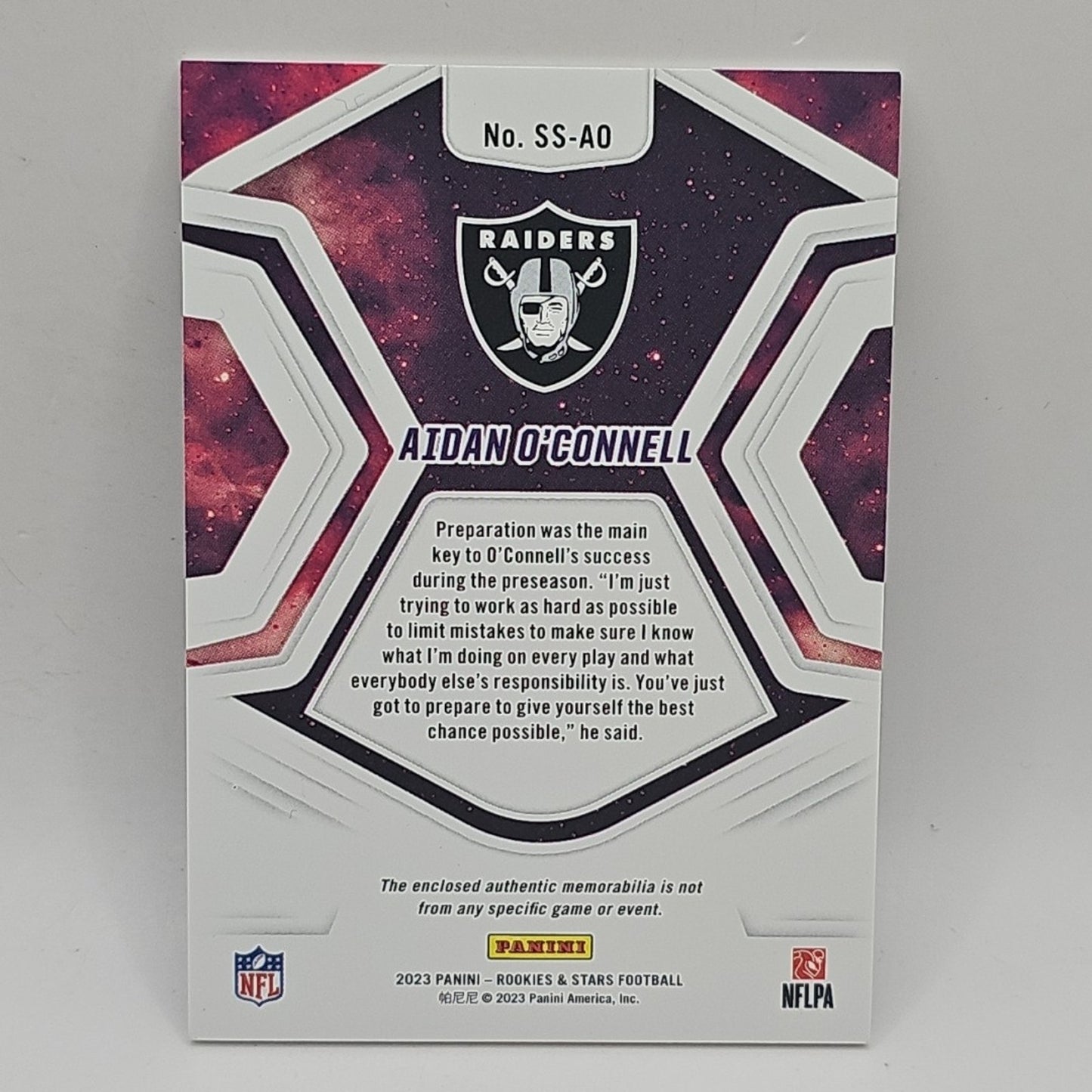2023 Panini Rookies & Stars - Star Search Longevity #SS-AO Aidan O'Connell /399