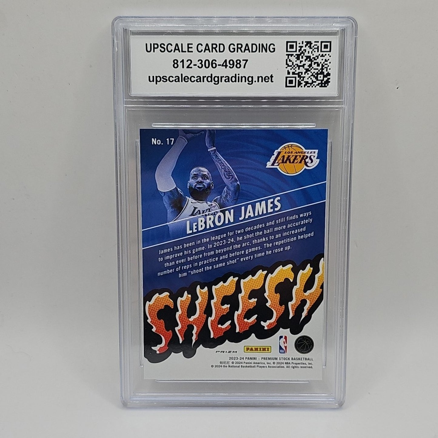 LeBron James #17 Nba Hoops Premium Stock - Sheesh Silver Prizm Graded 10