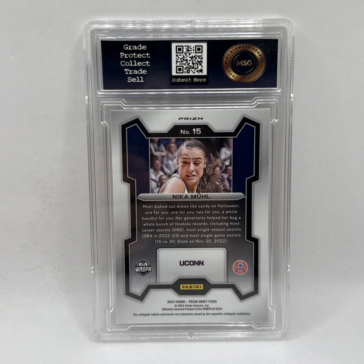 2024 Prizm Draft Picks Nika Muhl Red Ice Prizm #15 Rookie Graded 10 WNBA Foil