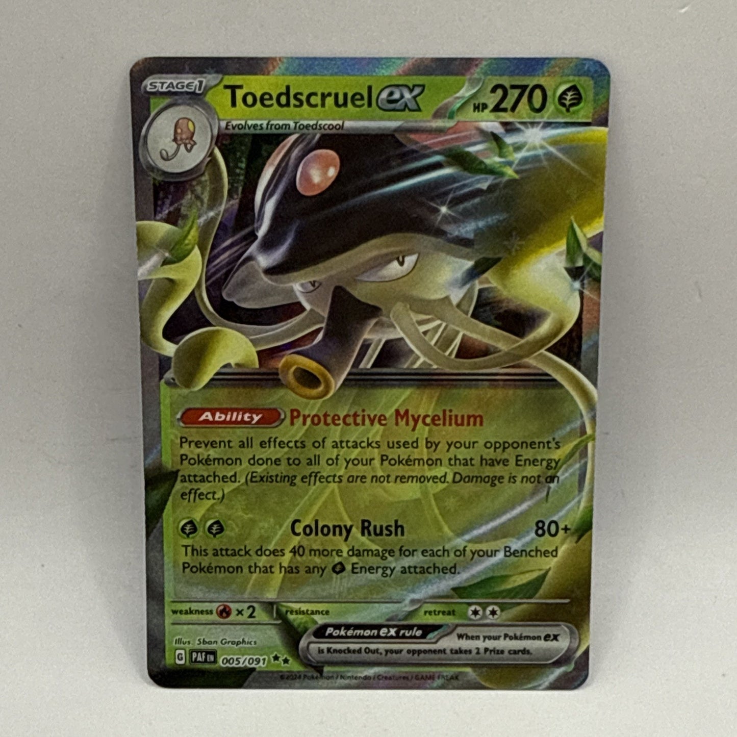 Toedscruel ex 022/197 Obsidian Flames Double Rare Holo Pokemon TCG Card NM