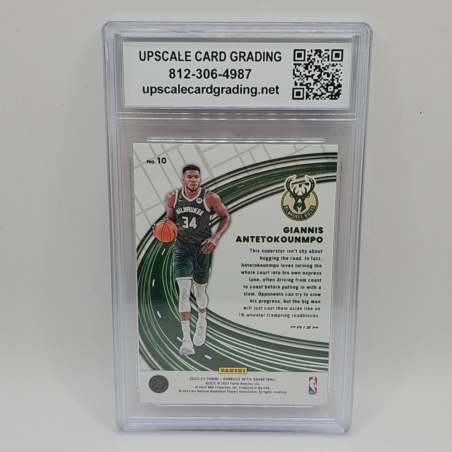 2022 Donruss Optic Express Lane Giannis Antetokounmpo Purple Prizm Bucks Gradednba