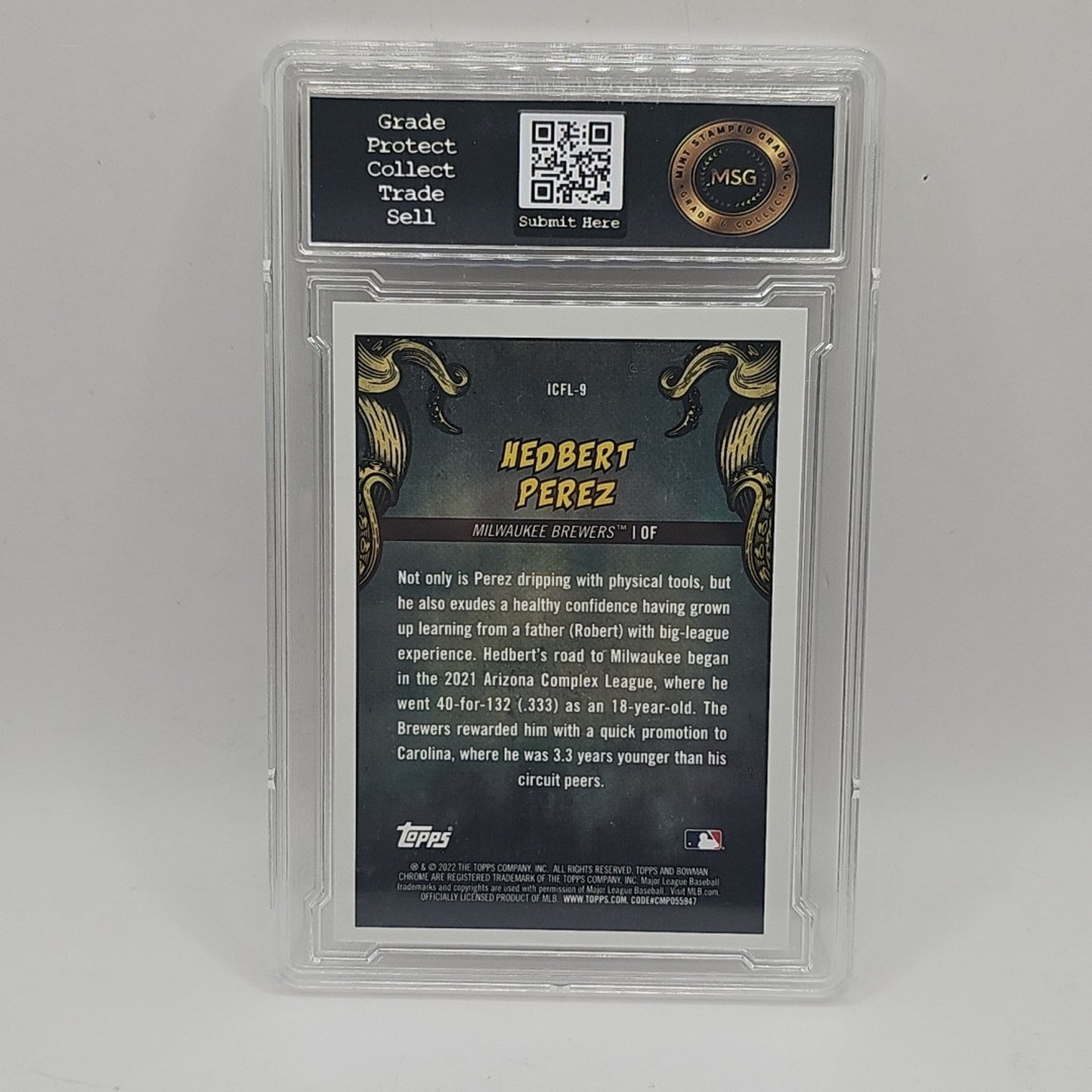 2022 Bowman Chrome - It Came to the League Mojo #ICFL-9 Hedbert Perez Graded 9