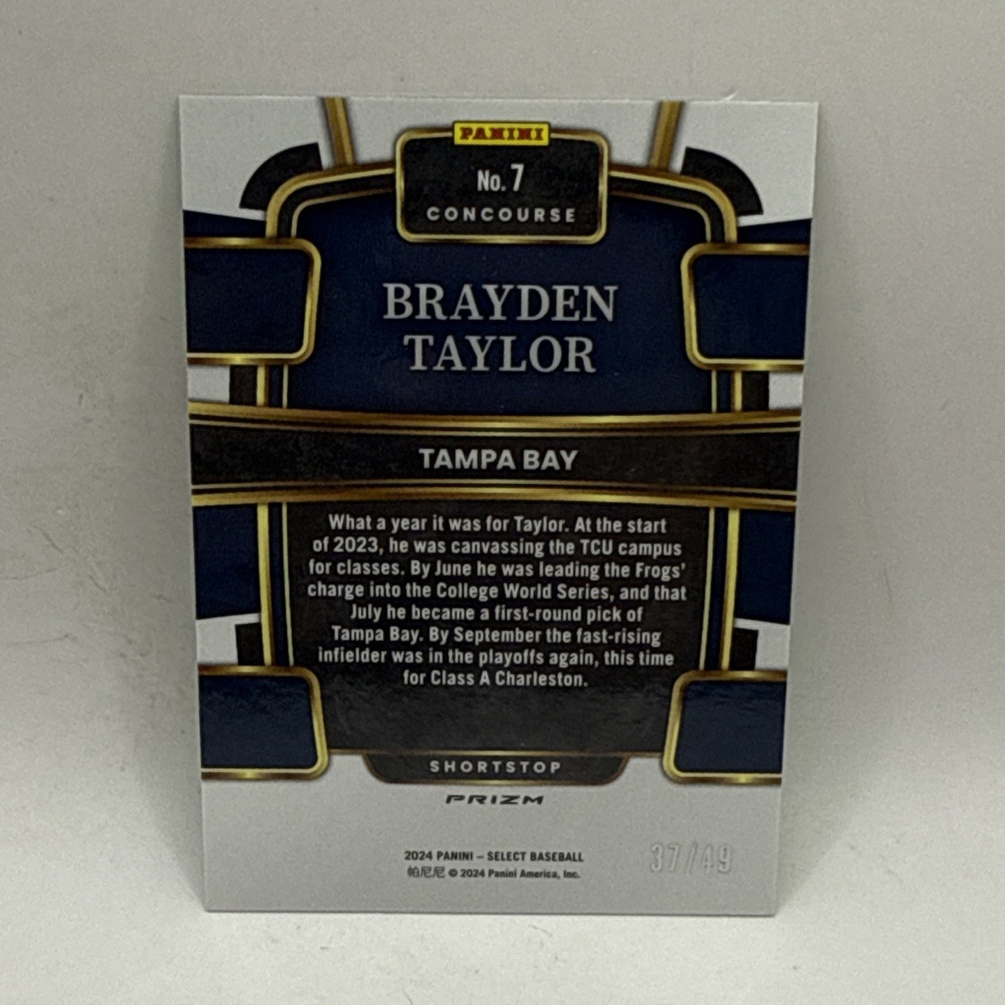 2024 Panini Select Concourse Neon Green Prizm /49 Brayden Taylor #7