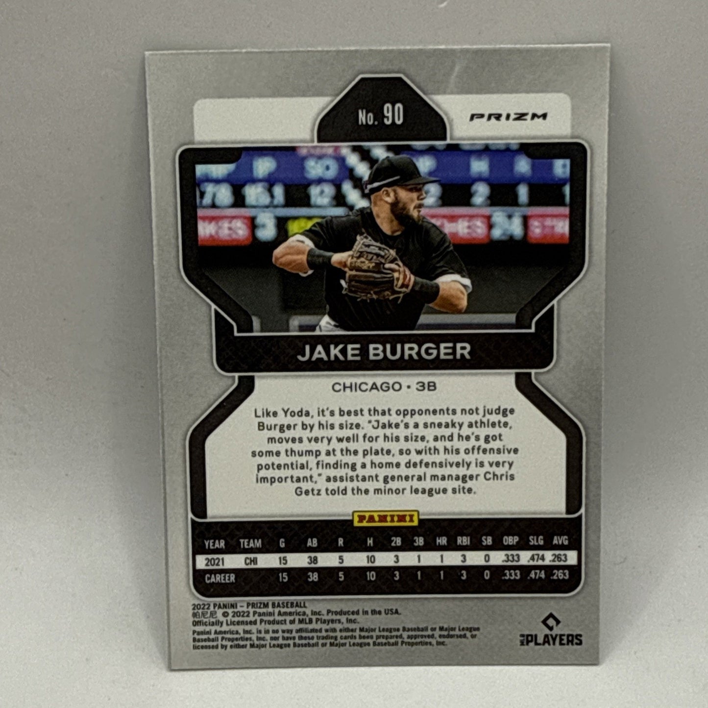 2022 Panini Prizm Green Donut Circle Prizm Jake Burger #90 Rookie RC Chicago MLB