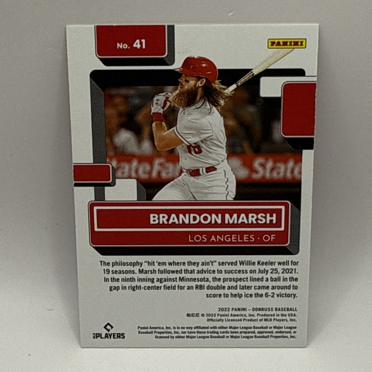 Brandon Marsh Donruss 2022 RC Rated Rookie Red Foil Los Angeles Angels MLB