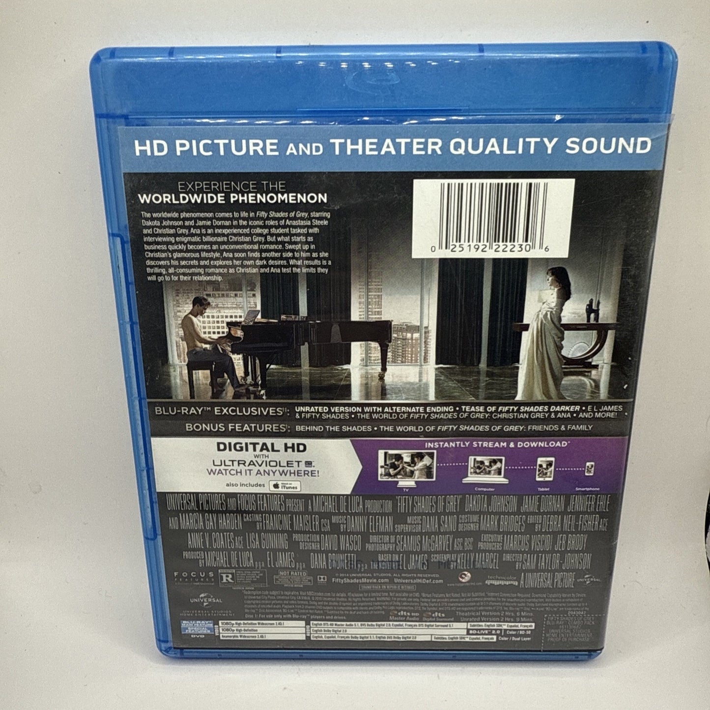 Fifty Shades of Grey Unrated (Blu-ray/DVD, 2015) - Dakota Johnson, Jamie Dorman