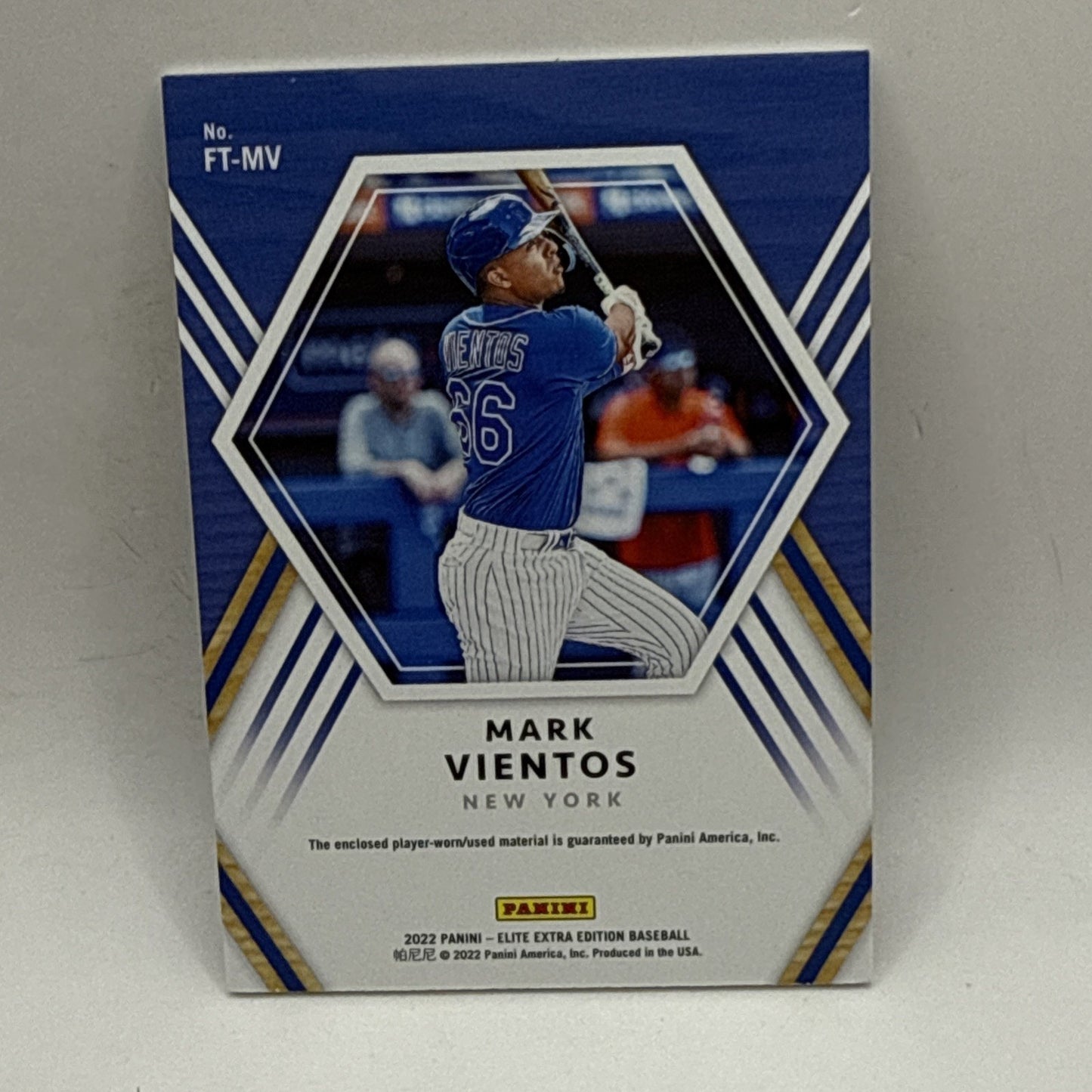 2022 Elite Extra Edition Mark Vientos Future Threads Patch MLB New York Card