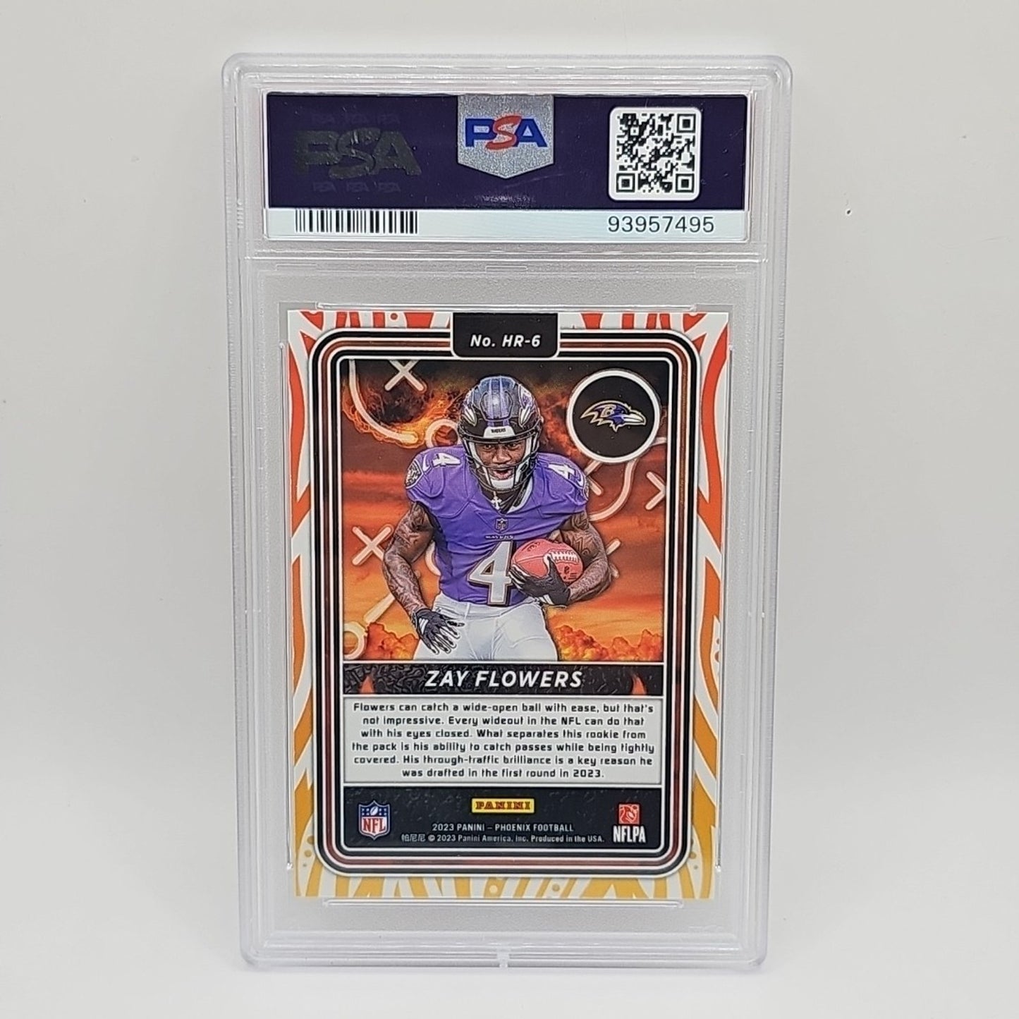 2023 Panini Phoenix ZAY FLOWERS Hot Routes Silver Prizm Rookie NFL Ravens PSA 9