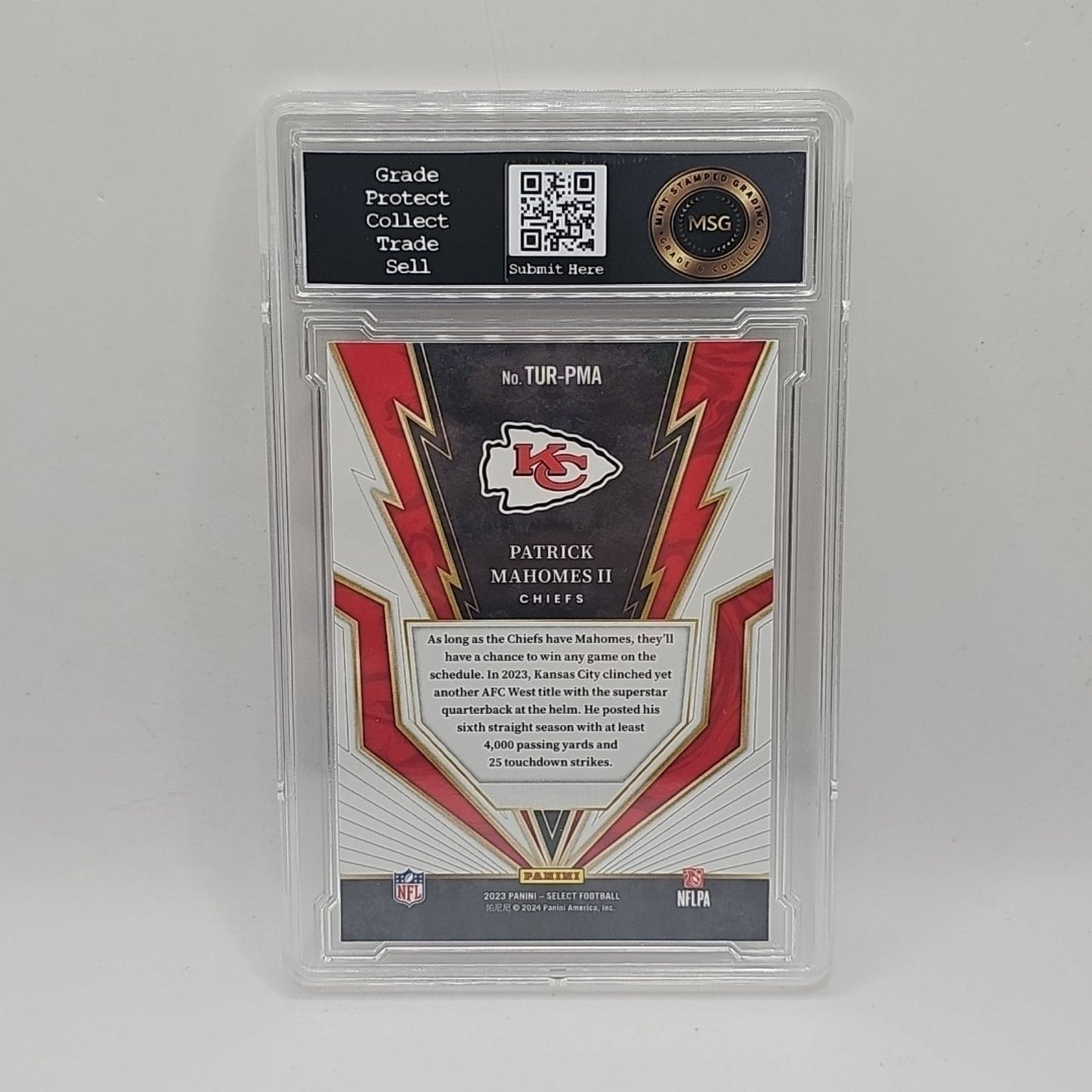 2023 Panini Select - Turbocharged Silver Prizm #TUR-PMA Patrick Mahomes Graded