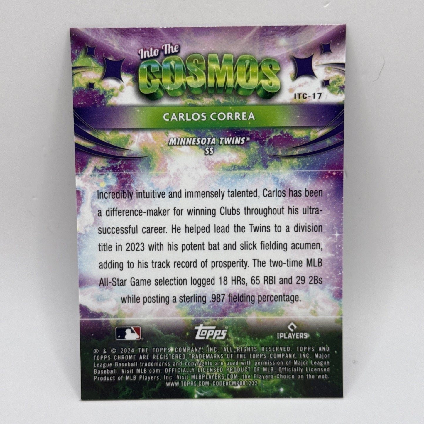 Carlos Correa - 2024 Topps Cosmic Chrome - Into the Cosmos #ITC-17 Twins MLB