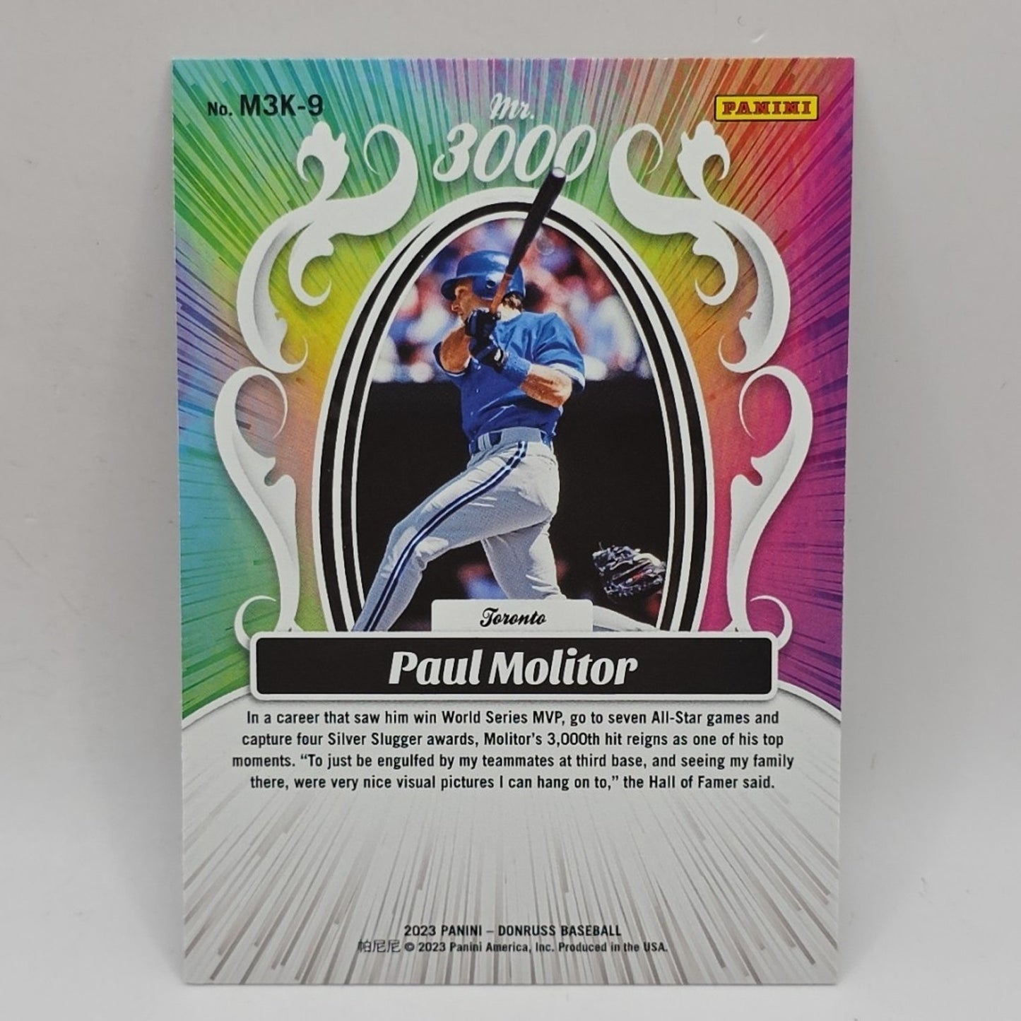 Paul Molitor 2023 Donruss Mr. 3000 Mojo #M3K-9 Blue Jays Baseball Card