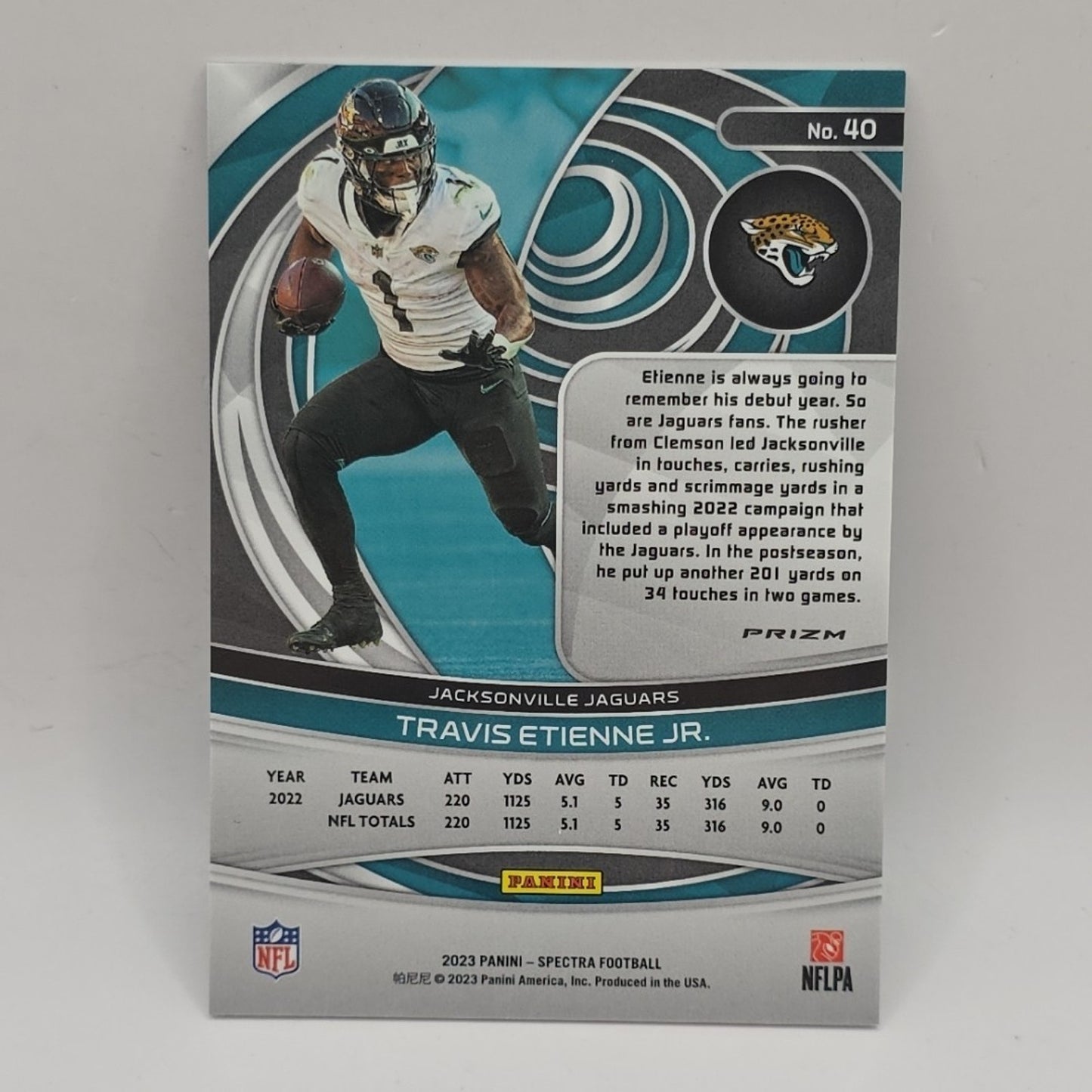 Travis Etienne Jr. 2023 NFL Panini Spectra Football Silver #40 Jaguars