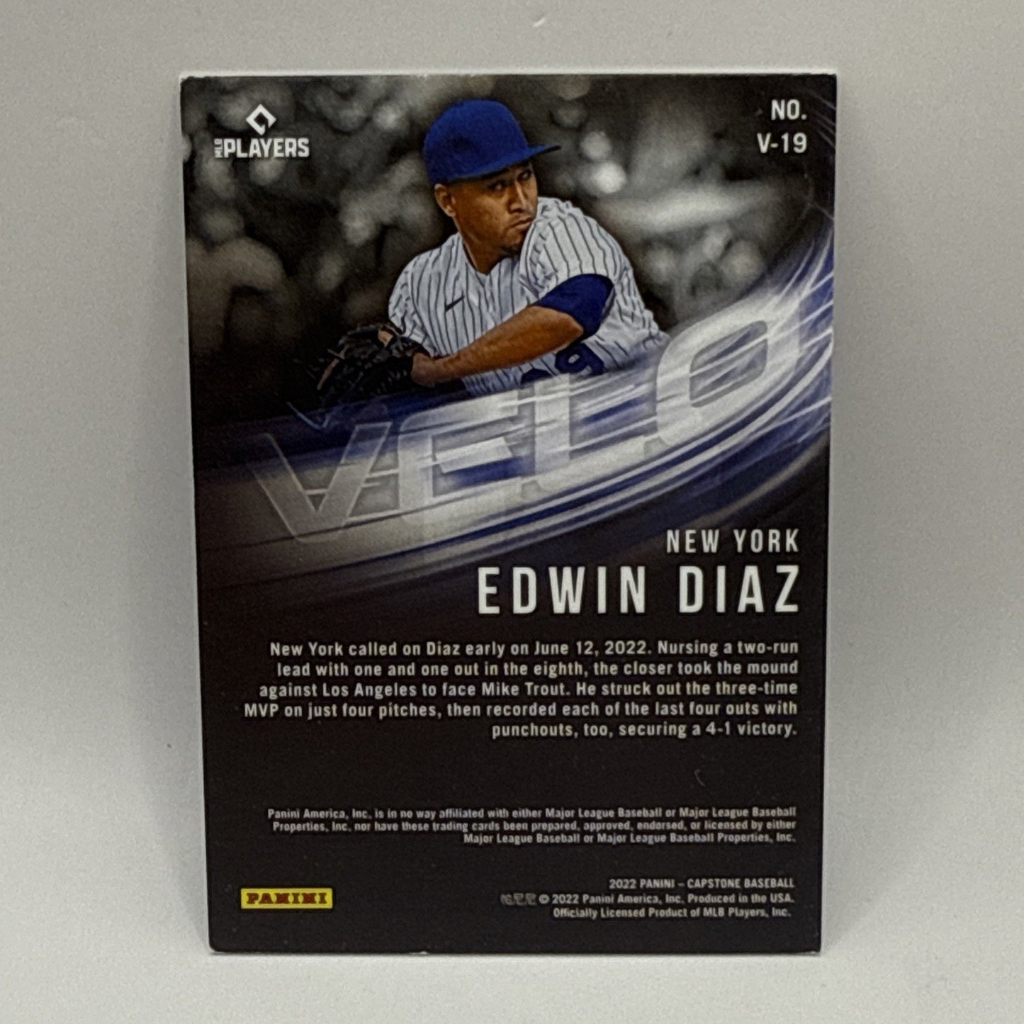 2022 Capstone Edwin Diaz VELO #V-19 - New York Mets MLB Baseball Card