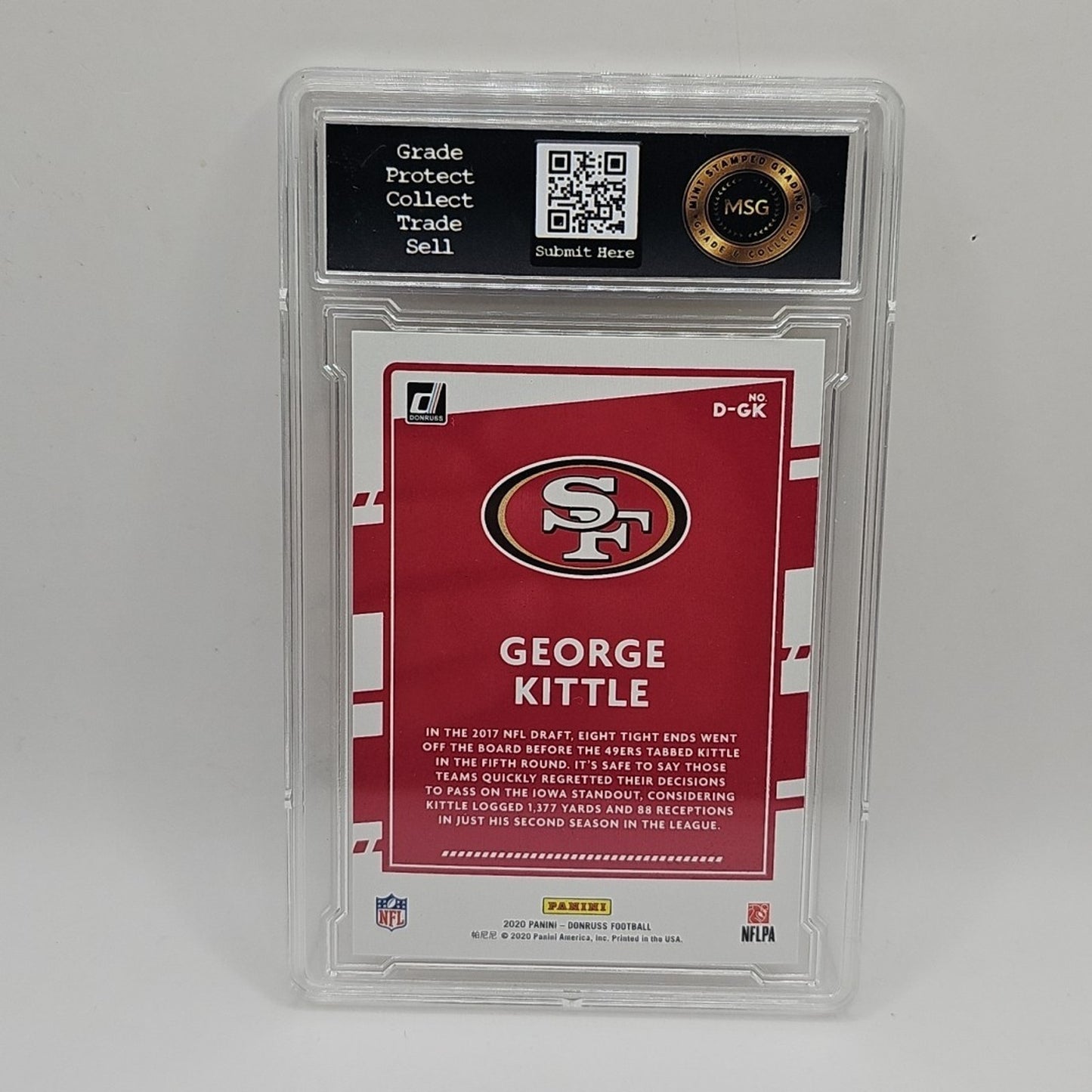 GEORGE KITTLE 2020 Donruss Dominators Refractor #D-GK 49ERS Graded 9 Mint NFL