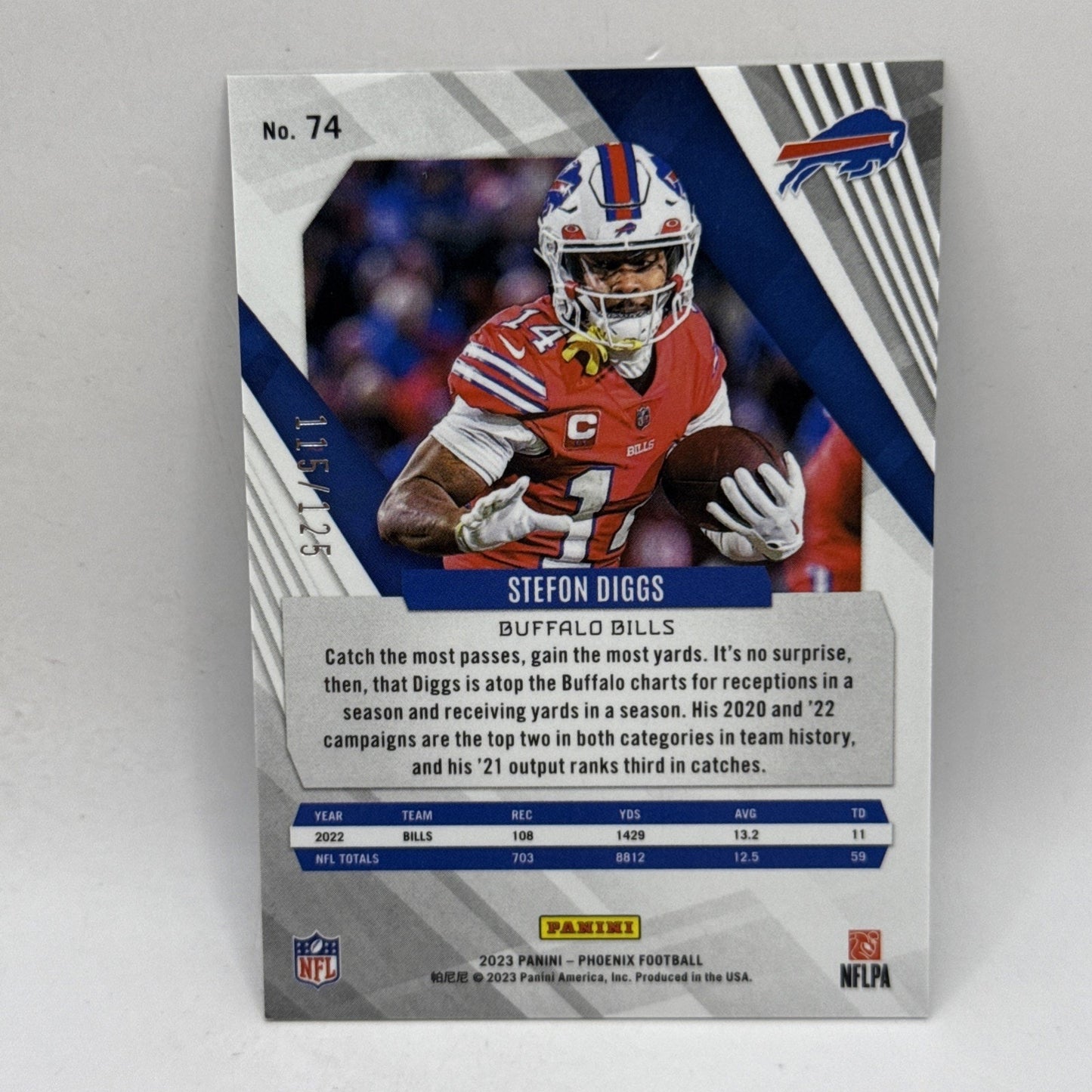 2023 Panini Phoenix Stefon Diggs Teal Parallel #74 SP 82/125 Buffalo Bills