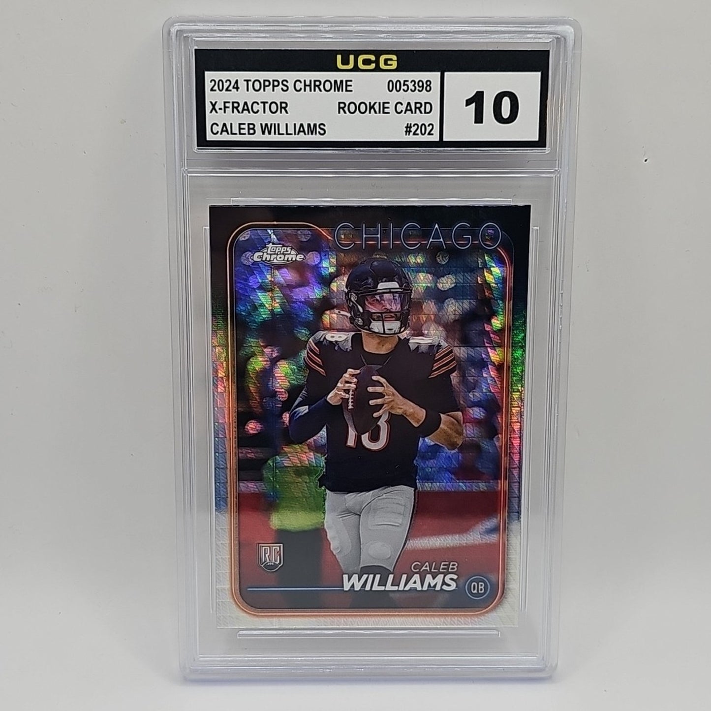 2024 Topps Chrome Caleb Williams Rookie X Fractor NFL Chicago Bears Graded 10