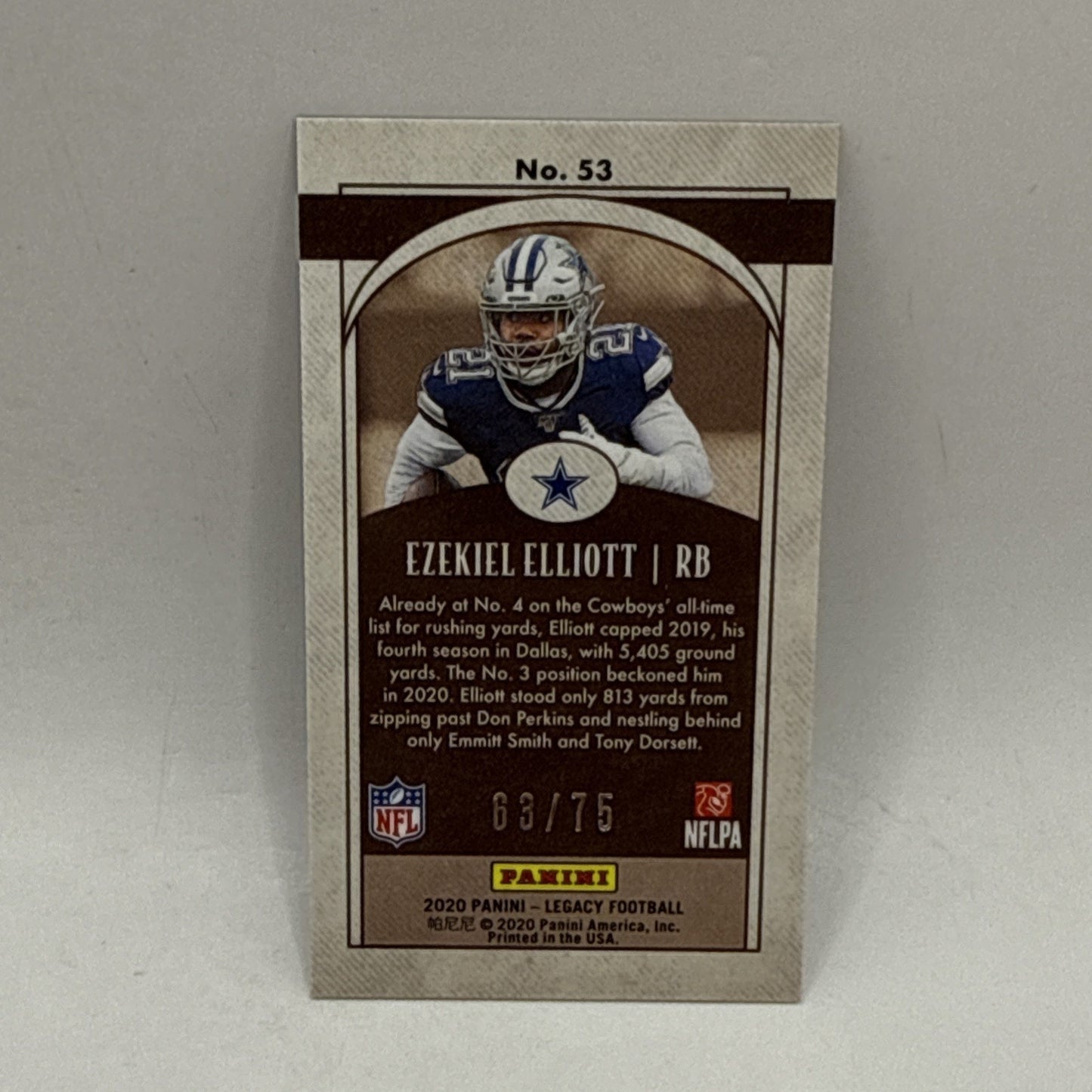 2020 Panini Legacy Premium Edition Mini Ruby /75 Ezekiel Elliott #53 NFL Cowboys