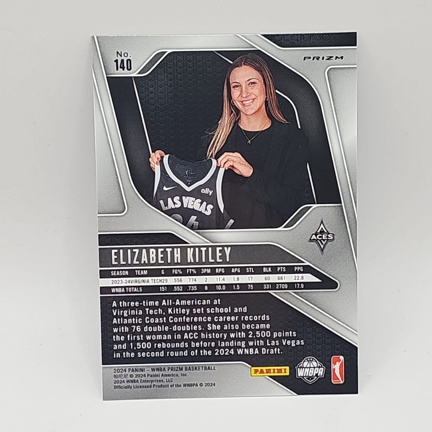 2024-25 Panini Prizm WNBA Purple Lazer Elizabeth Kitley Rookie Las Vegas Aces