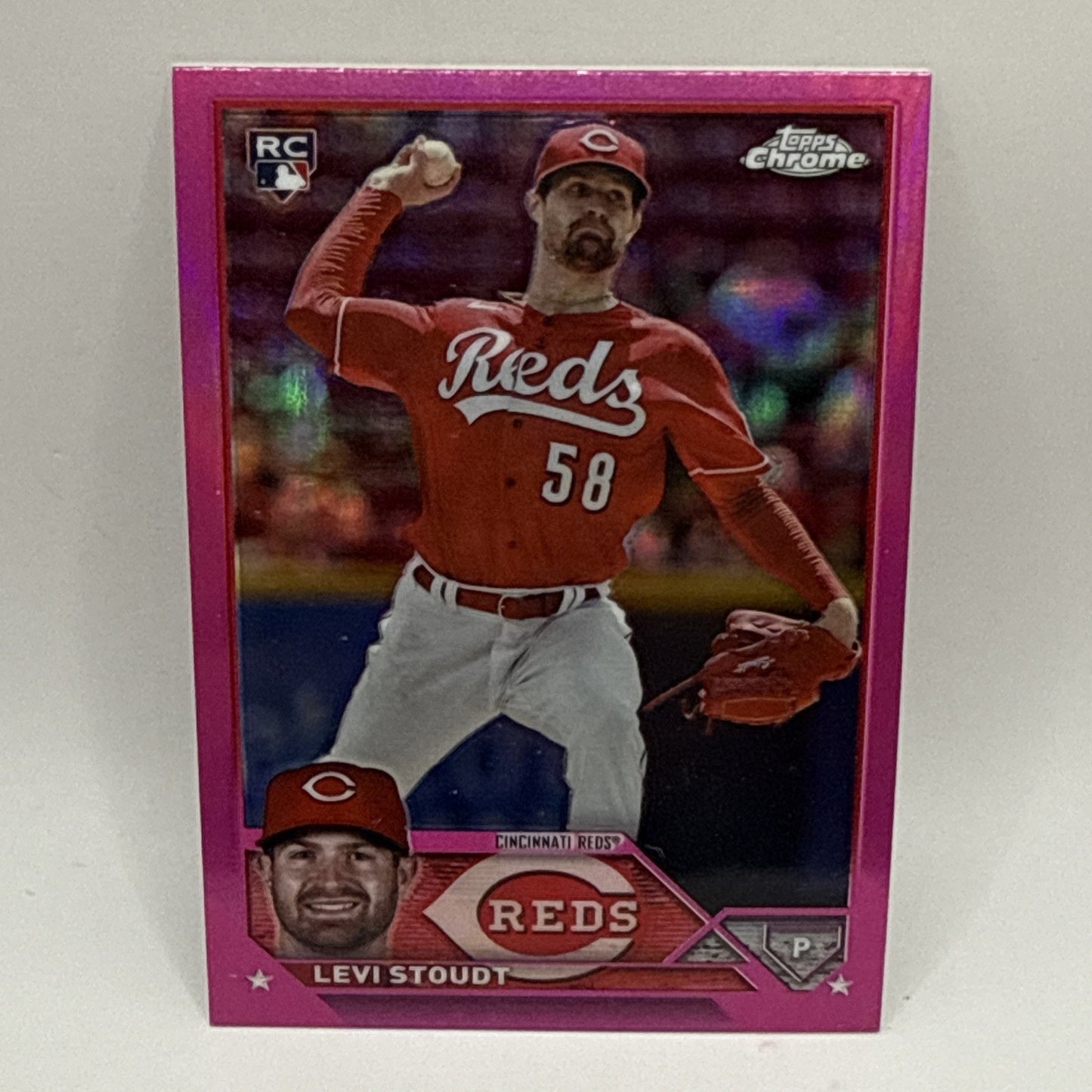 2023 Topps Chrome Update Baseball Levi Stoudt /399 RC Rookie Pink Refractor