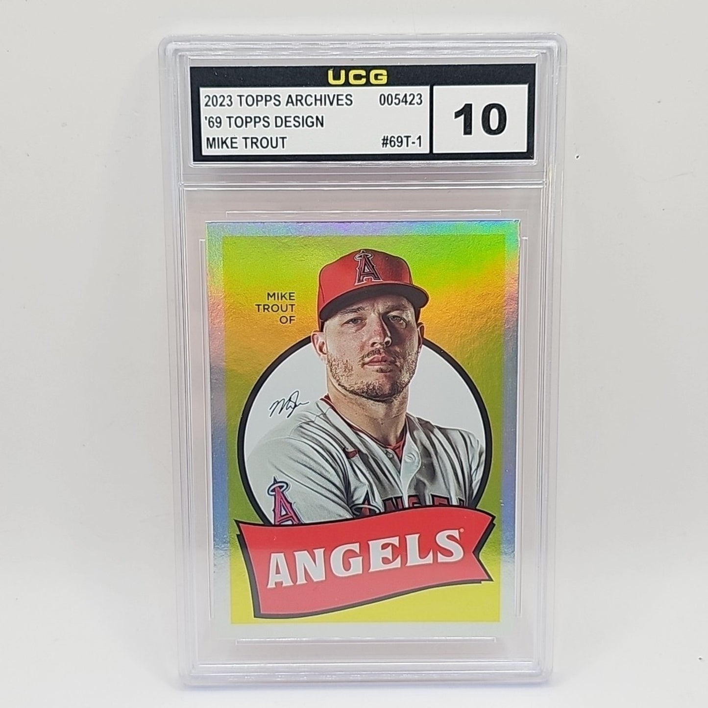 2023 Topps Baseball Mike Trout Foil #69T-1 Los Angeles Angels Graded 10 MLB