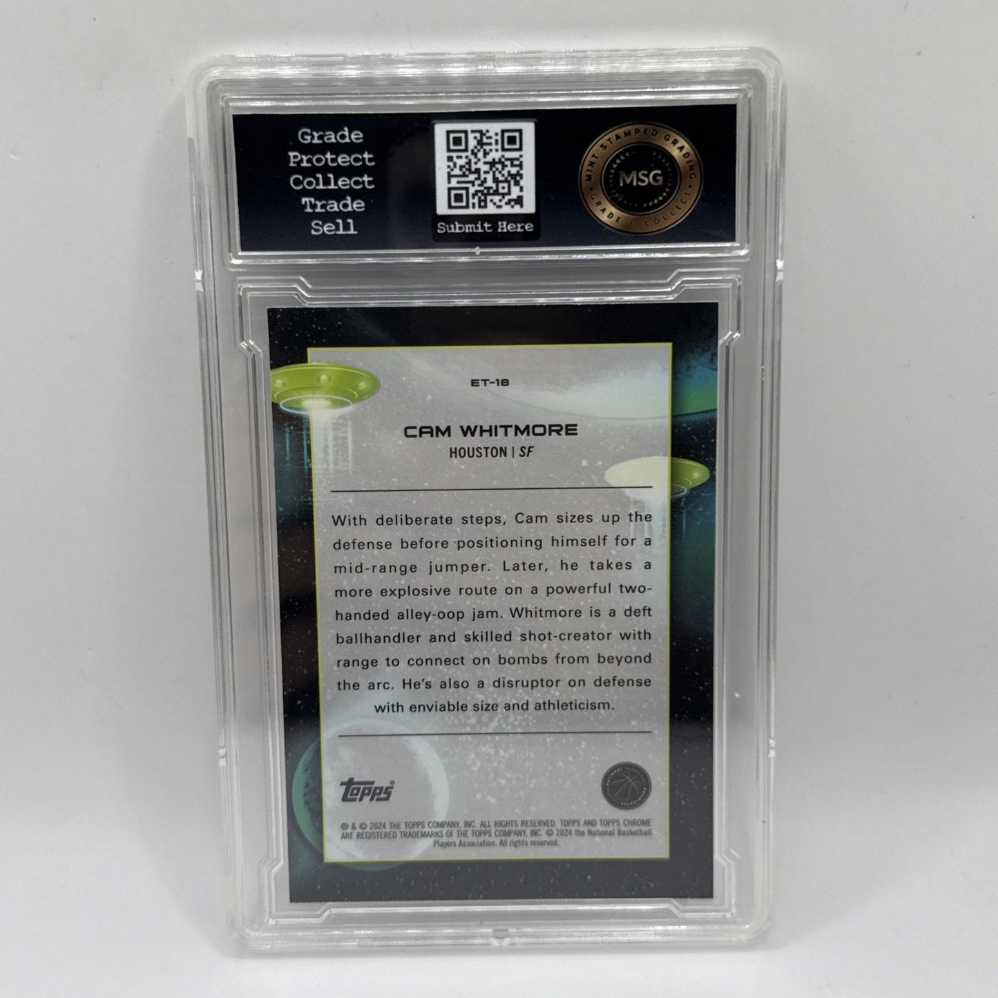 2023 Topps Cosmic Chrome Extraterrestrial Talent RC #ET-18 Cam Whitmore Graded 9