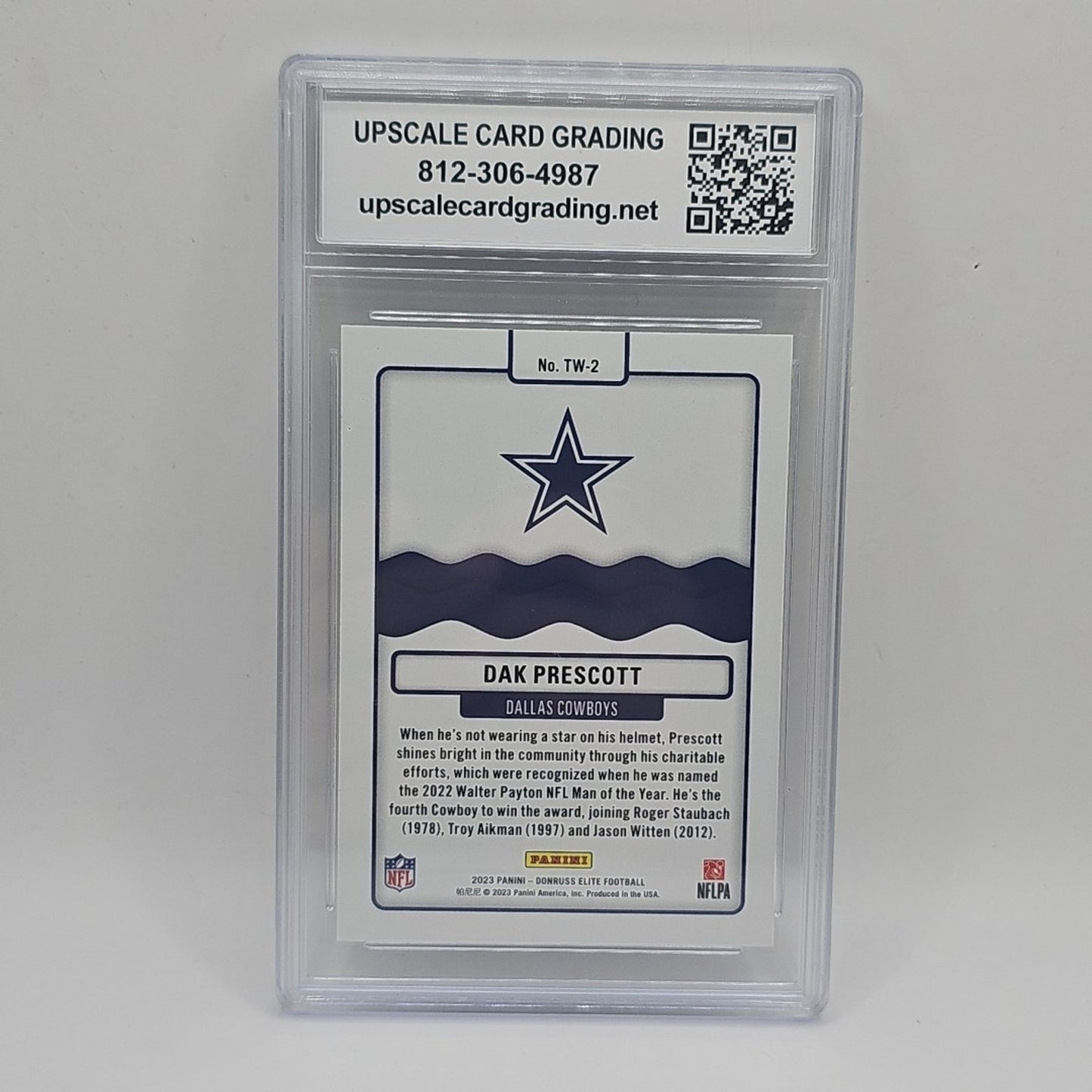 2023 Donruss Elite #TW-2 Dak Prescott Title Waves Green Graded 10 NFL Cowboys