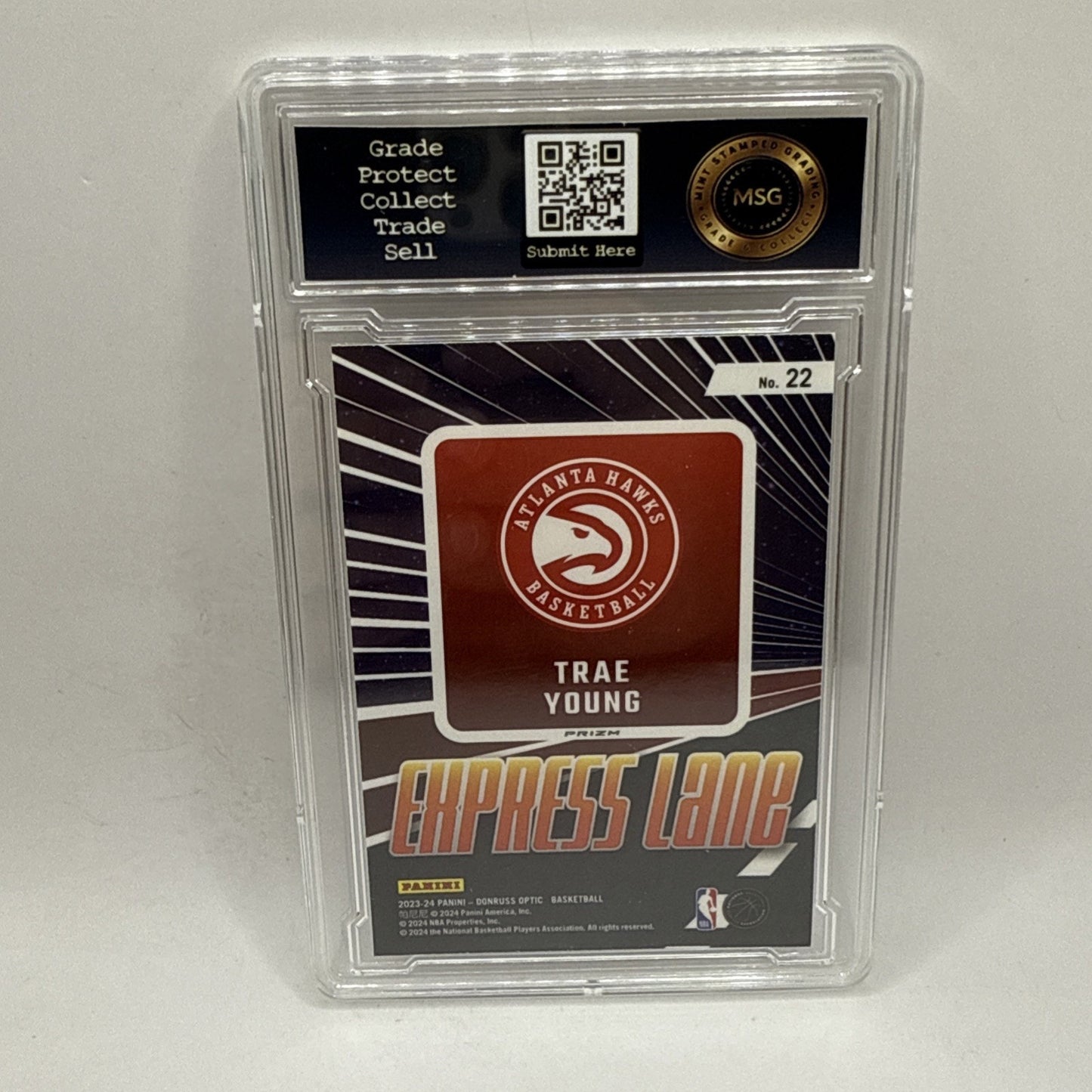 Trae Young 2023-24 Donruss Optic Express Lane Insert #22 Atlanta Hawks Graded 9