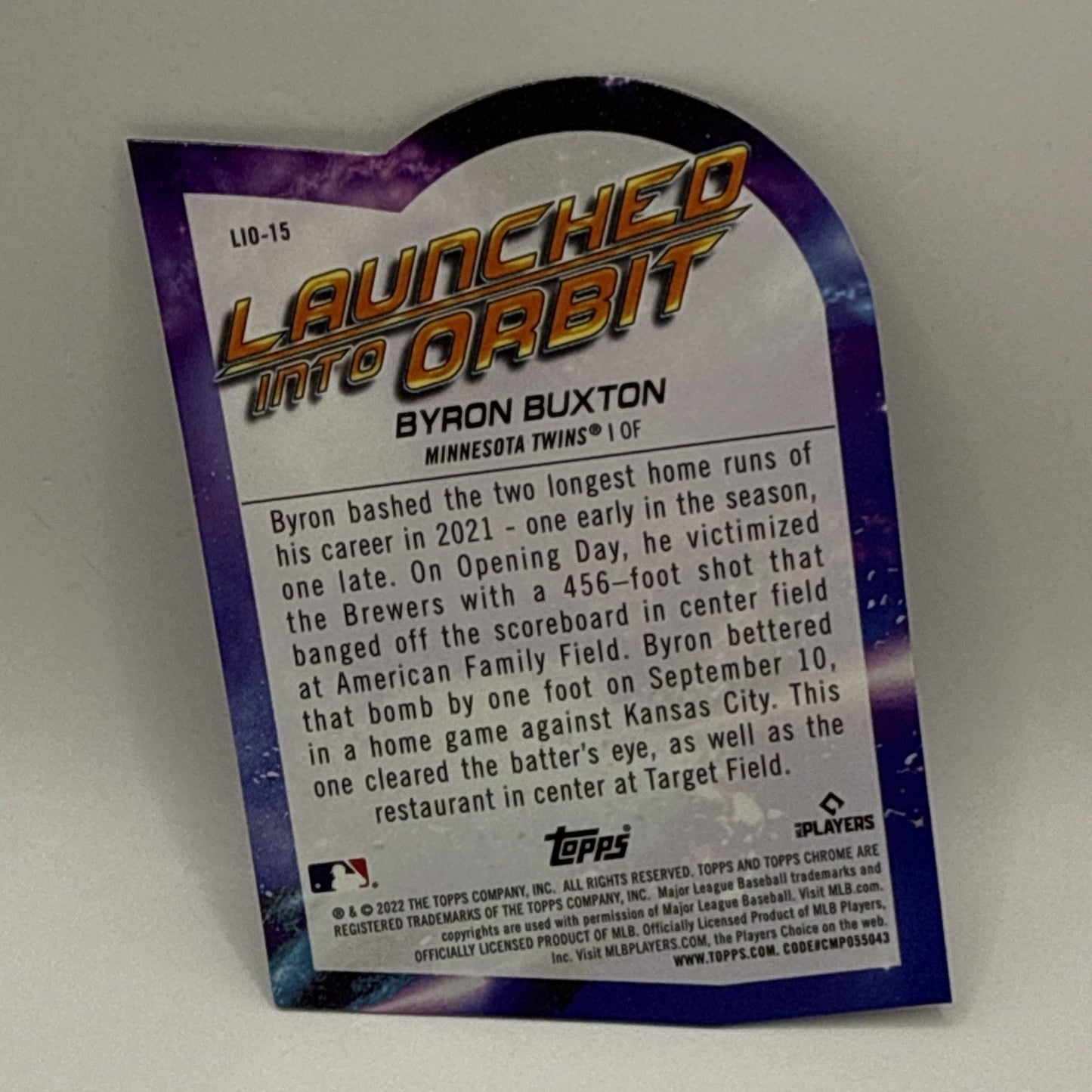 2022 Topps Chrome Cosmic Byron Buxton Launched Into Orbit Die Cut #LIO-15 Twins