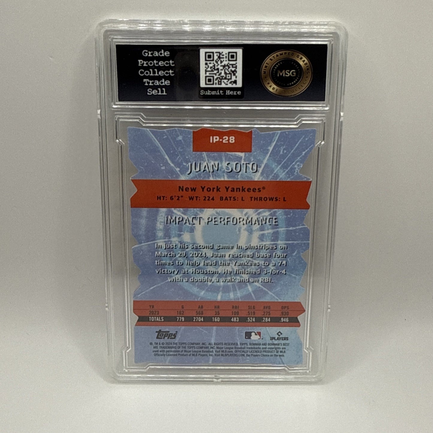 2024 Bowman’s Best Impact Players Juan Soto Mini Diamond Refractor Graded 10