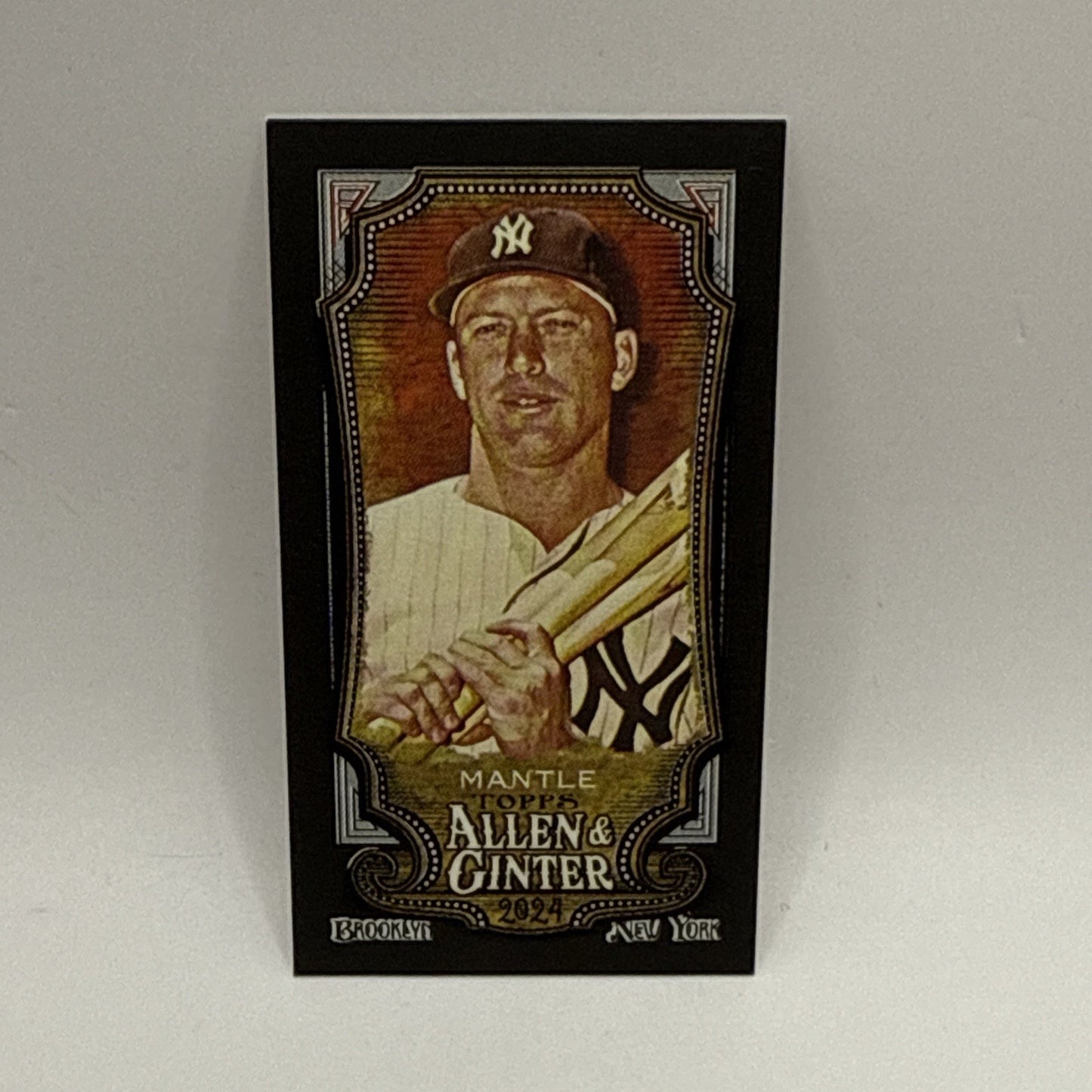 2024 Topps Allen & Ginter #142 Mickey Mantle Mini Black Parallel Yankees