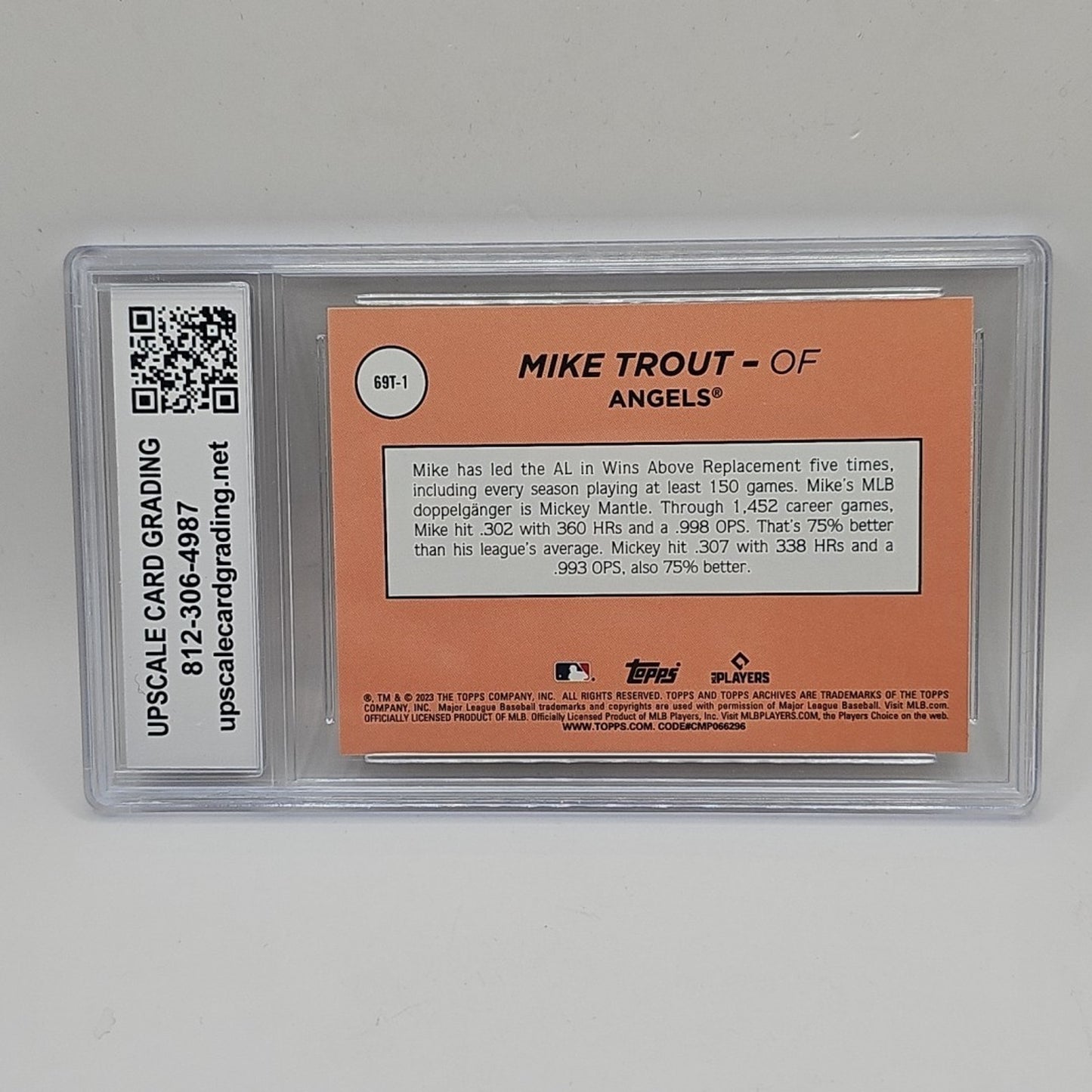 2023 Topps Baseball Mike Trout Foil #69T-1 Los Angeles Angels Graded 10 MLB