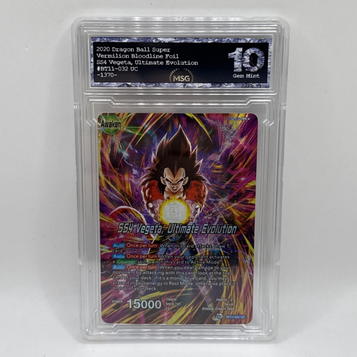 SS4 VEGETA Ultimate Evolution BT11-032 UC Dragon Ball Super Graded 10 Gem Mint