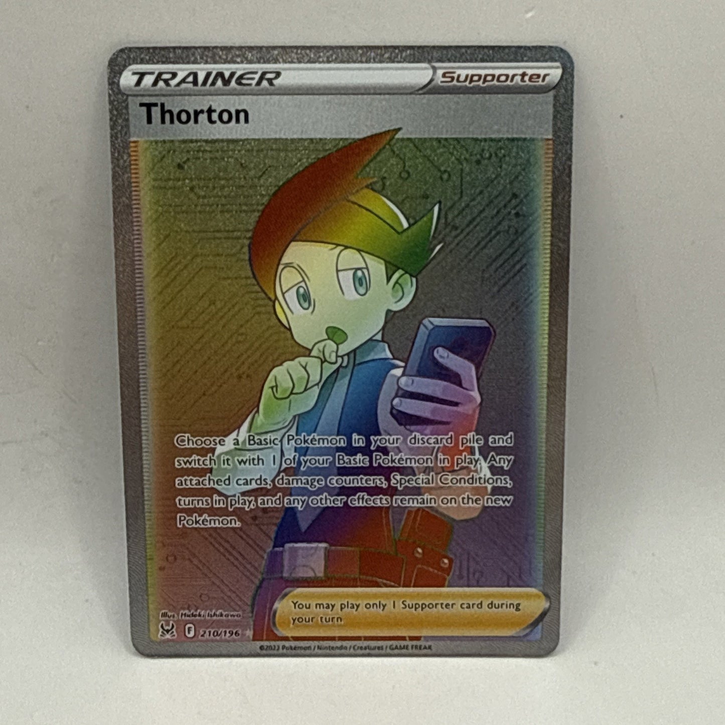 Thorton (Secret) 210/196 Swsh11: Lost Origin Holo MP Pokémon Collectible Rainbow