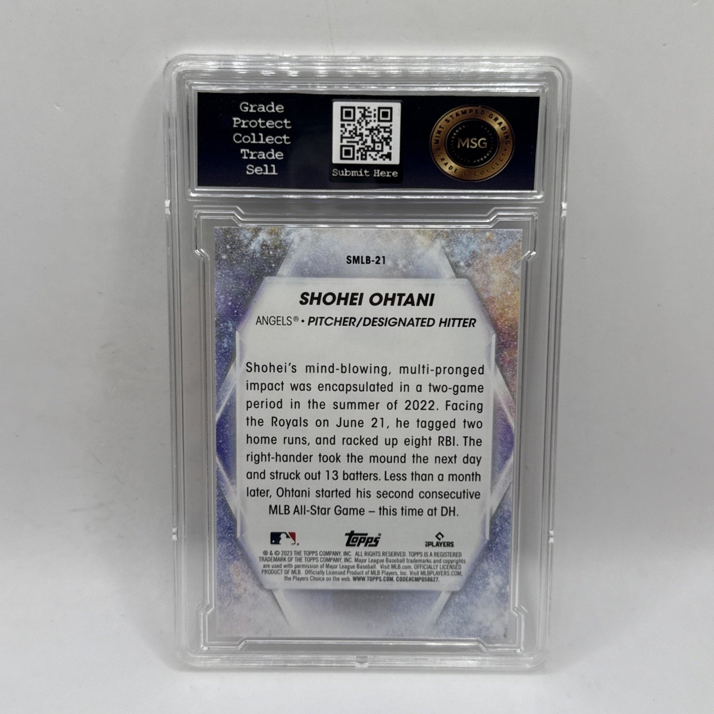 2023 Topps Stars of MLB Shohei Ohtani #SMLB-21 Los Angeles Angels Graded 10 MLB