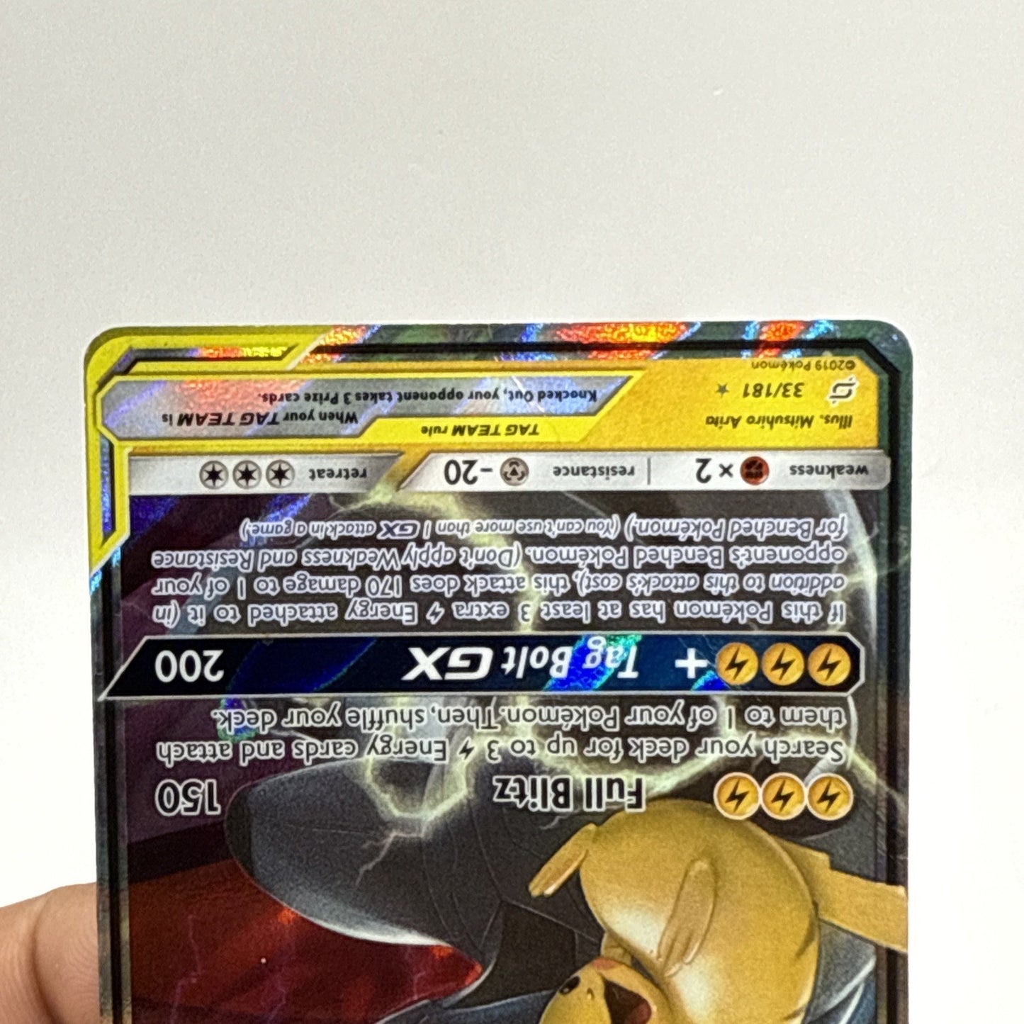 Pokemon Pikachu & Zekrom GX Tag Team Holo Card 33/181 Ultra Rare HP
