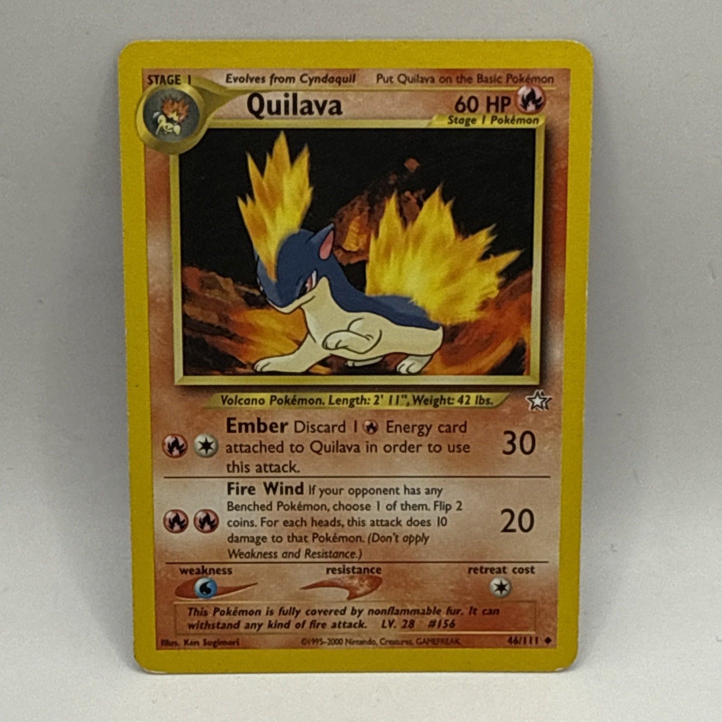 Quilava Neo Genesis 46/111 Vintage Pokémon Tcg HP Collectible Card