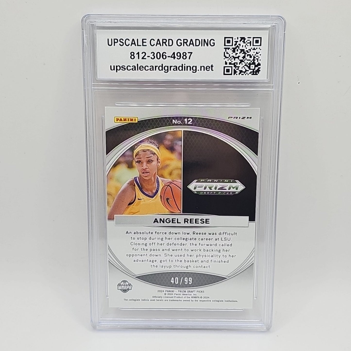 Angel Reese 2024 Panini Draft Picks Brilliance Silver Wave Prizm /99 #12 Graded