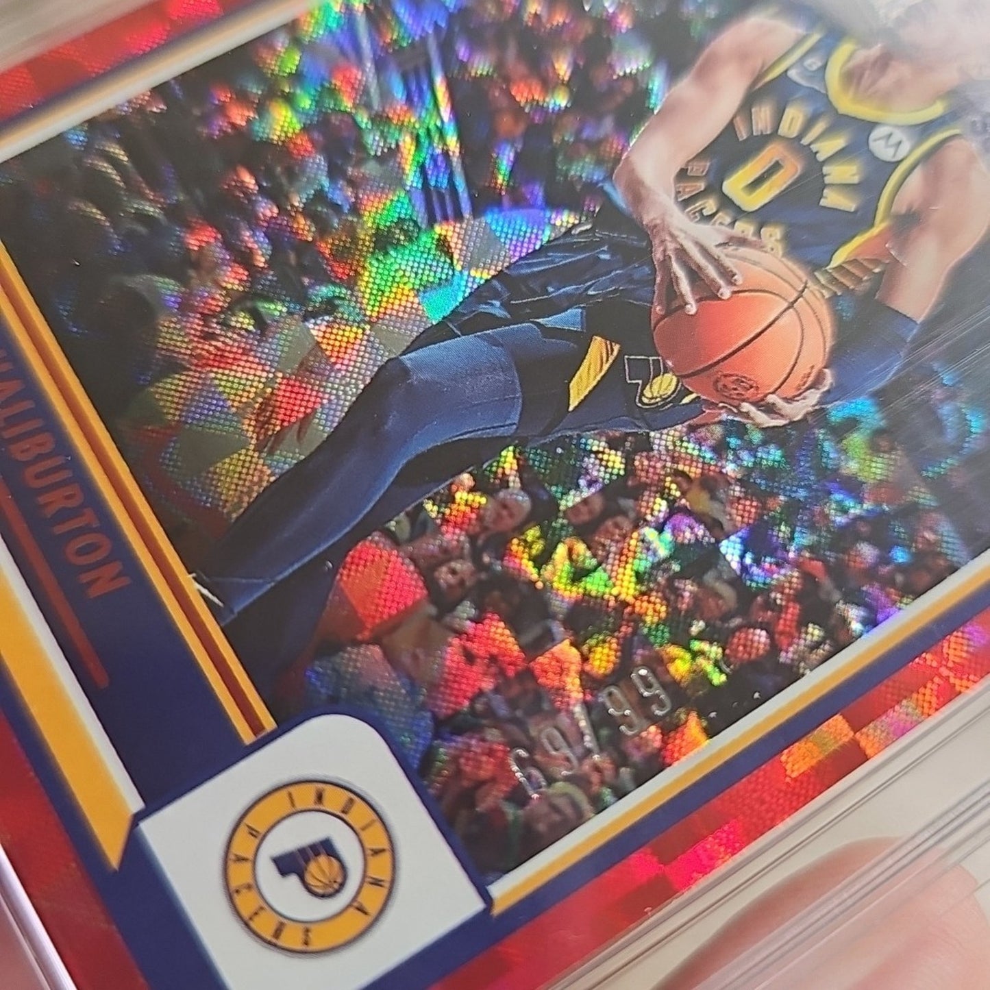 2023-24 Panini NBA Hoops Hyper Red /99 Tyrese Haliburton #30 Graded 10