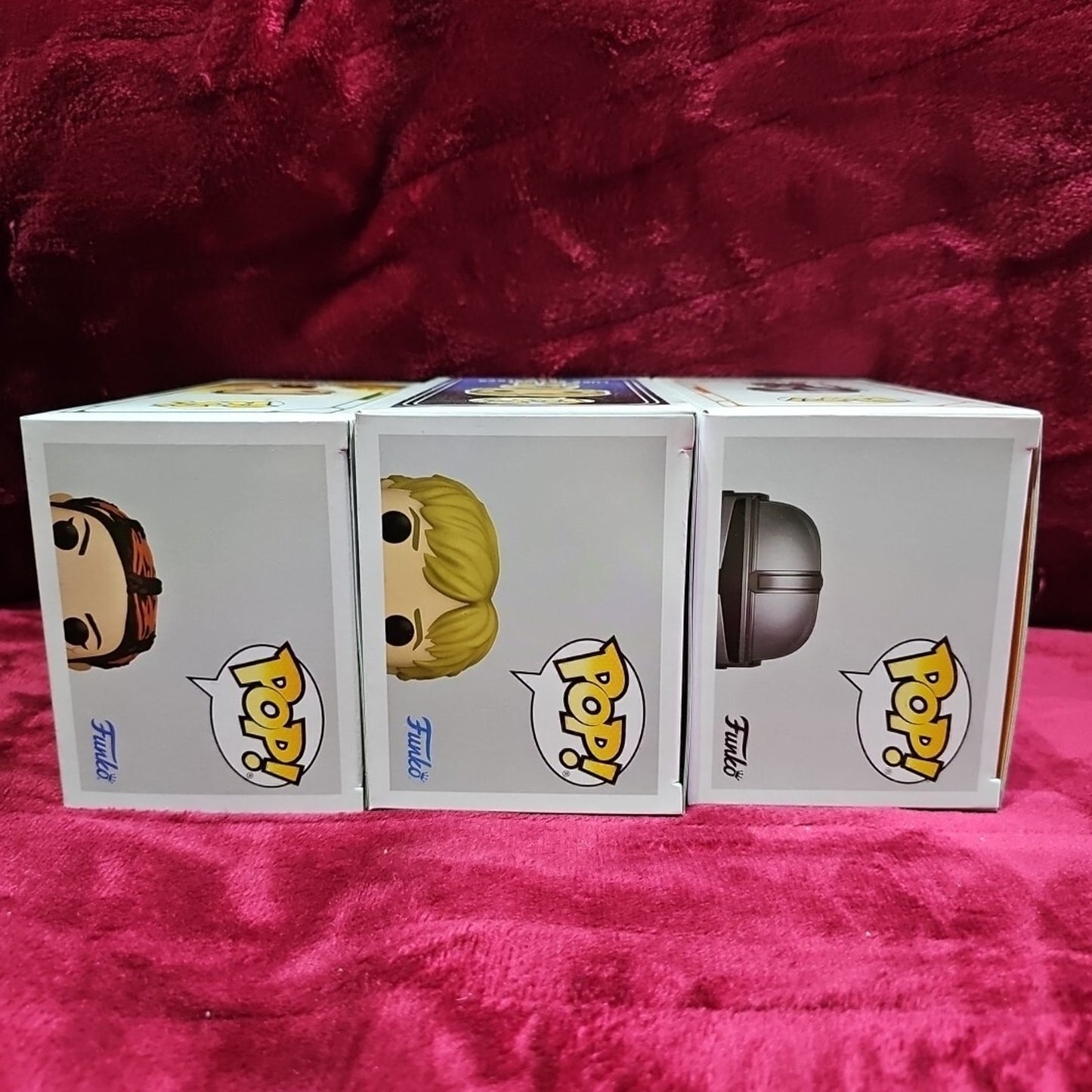 (3) Funko Pops Star Wars Luke Skywalker. Fennec Shand & The Mandalorian Lot
