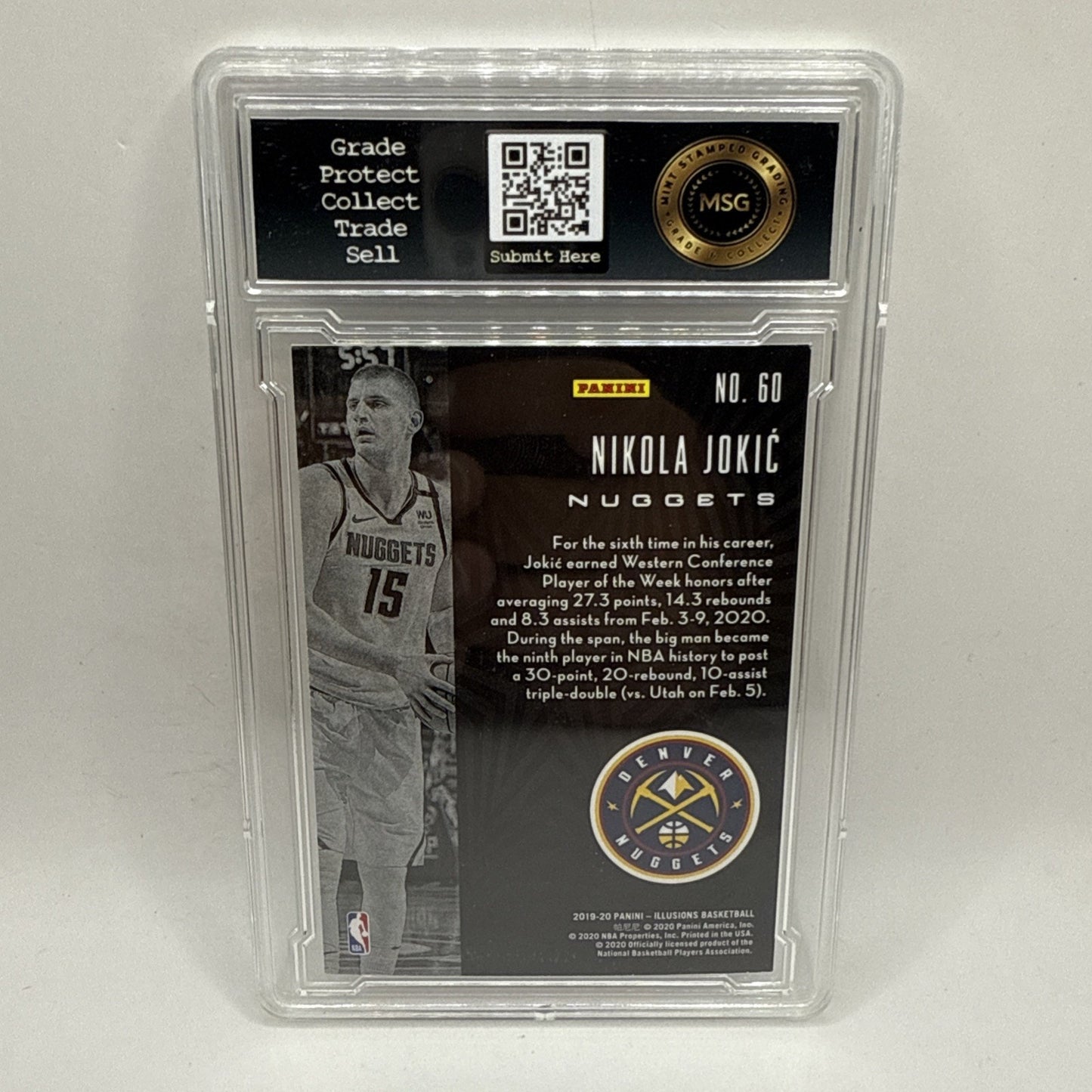 Nikola Jokic 2019-20 Panini Illusions Basketball #60 Denver NUGGETS NBA Graded 7