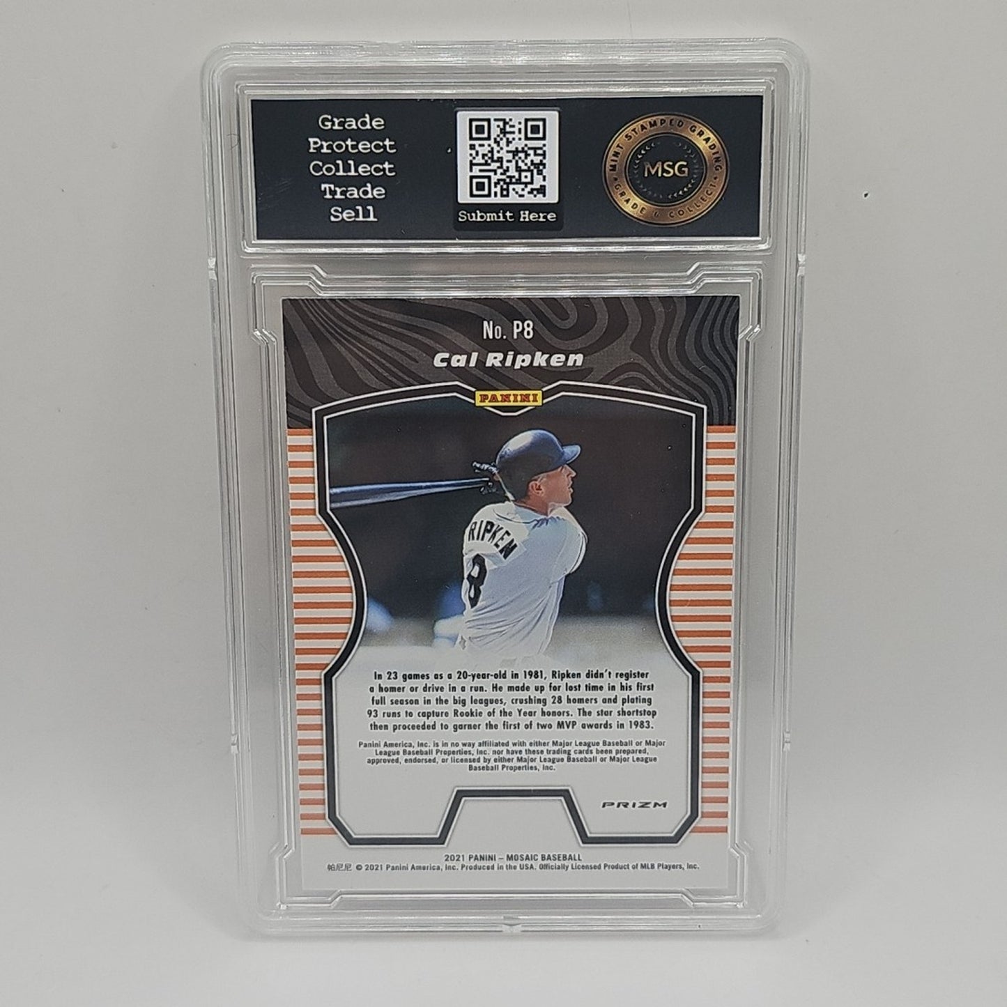 2021 Mosaic Cal Ripken Jr Producers Green Mosaic Prizm #P8 MSG GRADED 9 MINT MLB