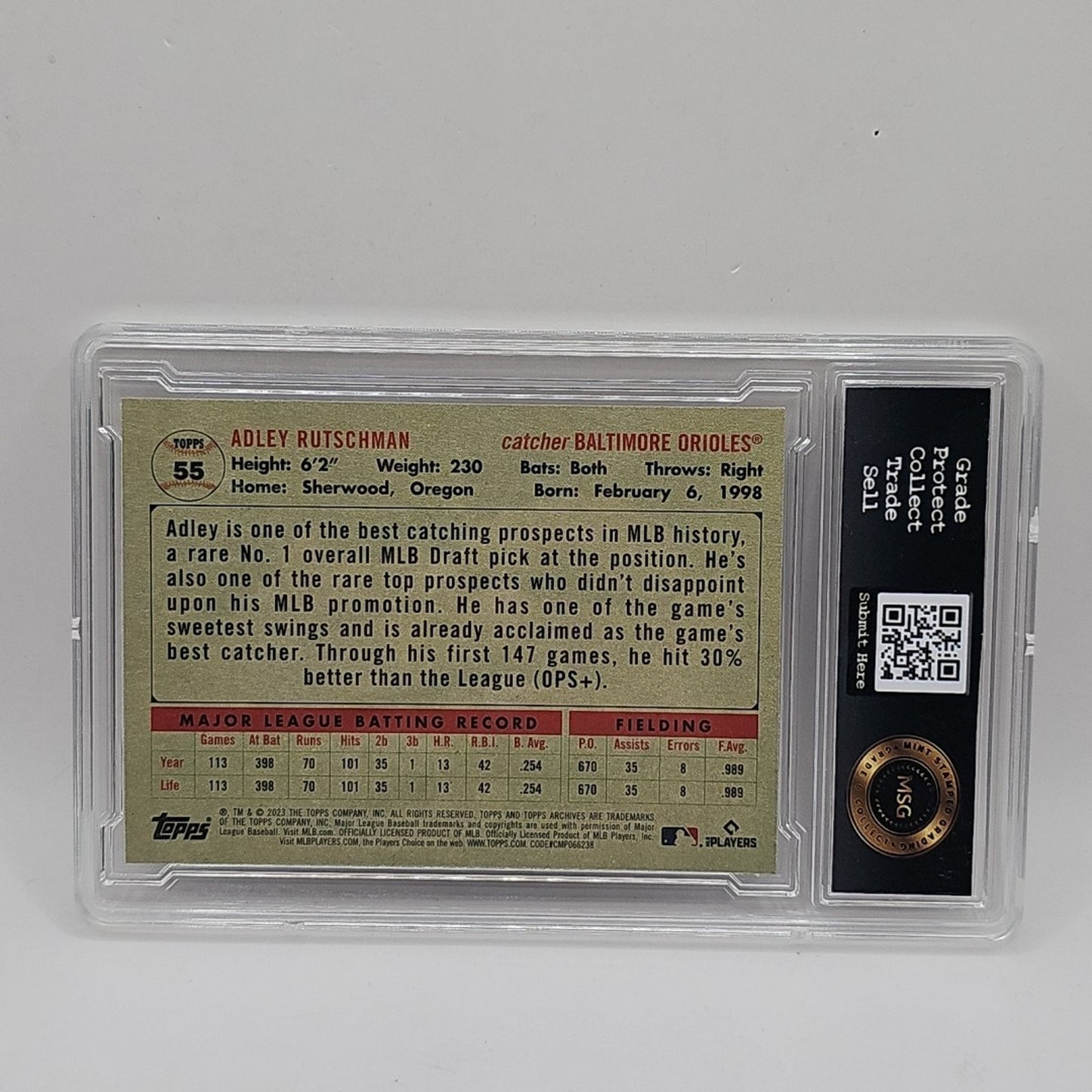 2023 Topps Archives Adley Rutschman RC #55 Orioles Rookie MSG Graded 9 Mint MLB