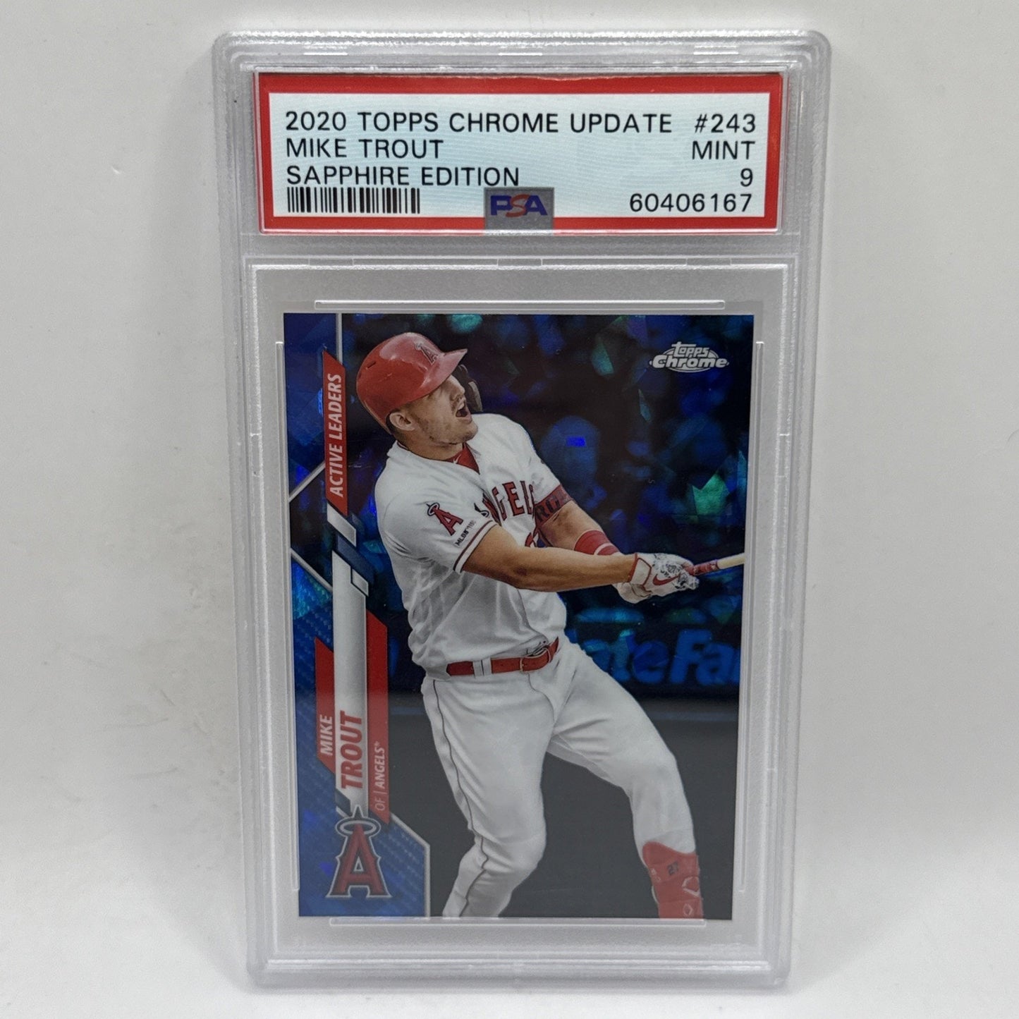 2020 Topps Chrome Update Sapphire Mike Trout #243 PSA 9 MLB Angels Collectible