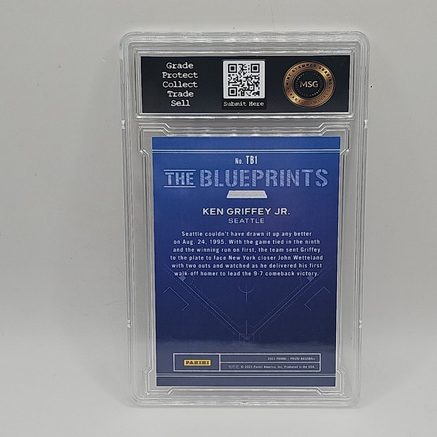 2023 Prizm The Blueprints Silver #TB1 Ken Griffey Jr. Seattle Mariners Graded 8