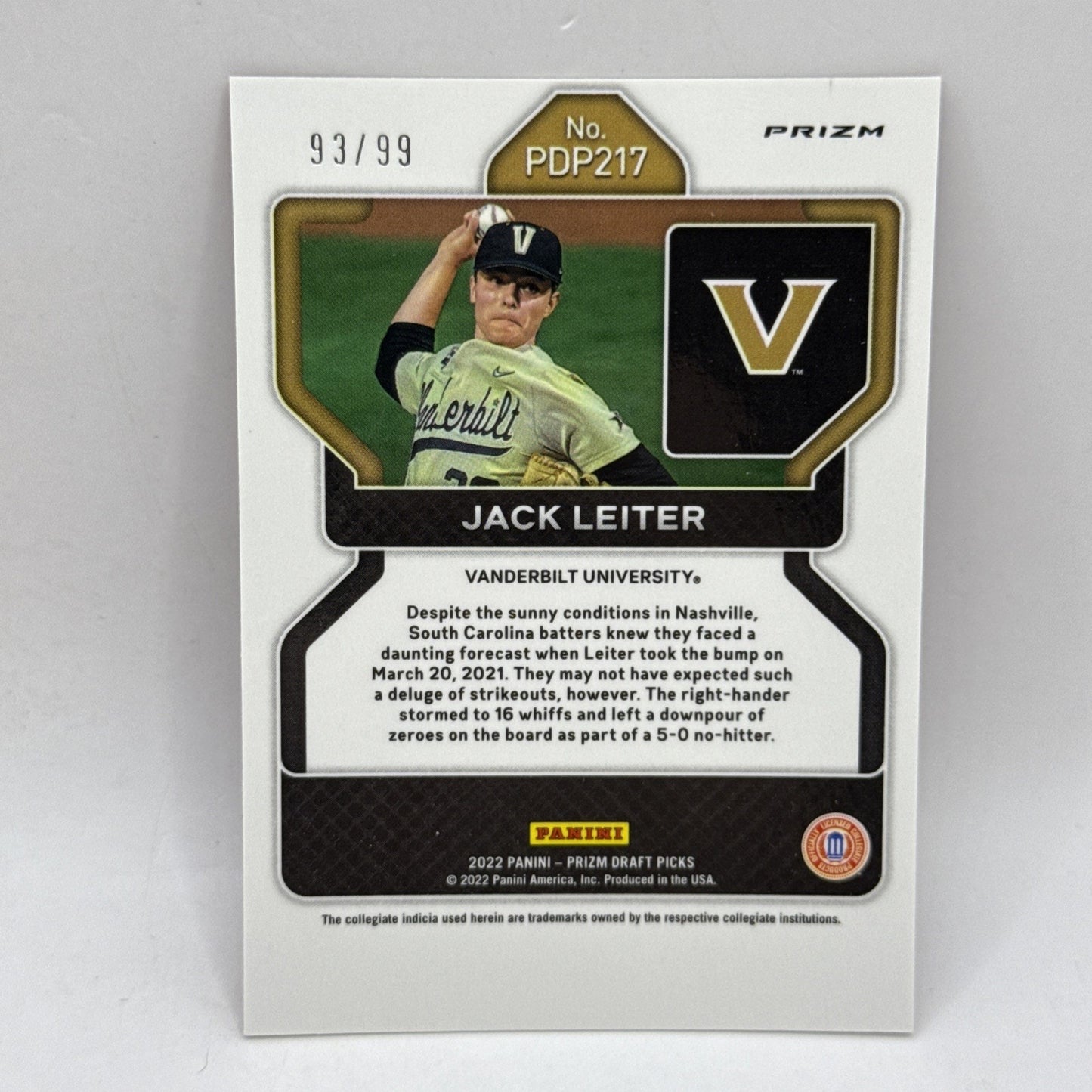 Jack Leiter 2022 Panini Prizm Draft Picks #PDP217Red Donut Circle Prizm Rangers