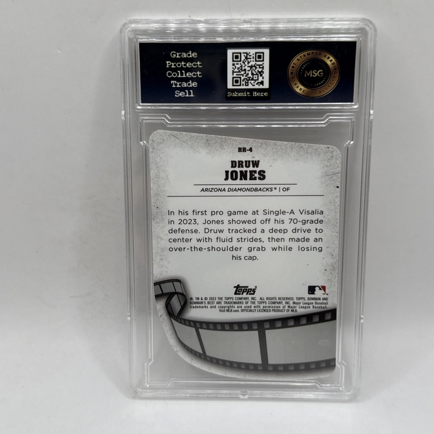 2023 Bowman's Best Reel to Reel Die Cut #RR-4 Druw Jones Arizona MLB Graded 10