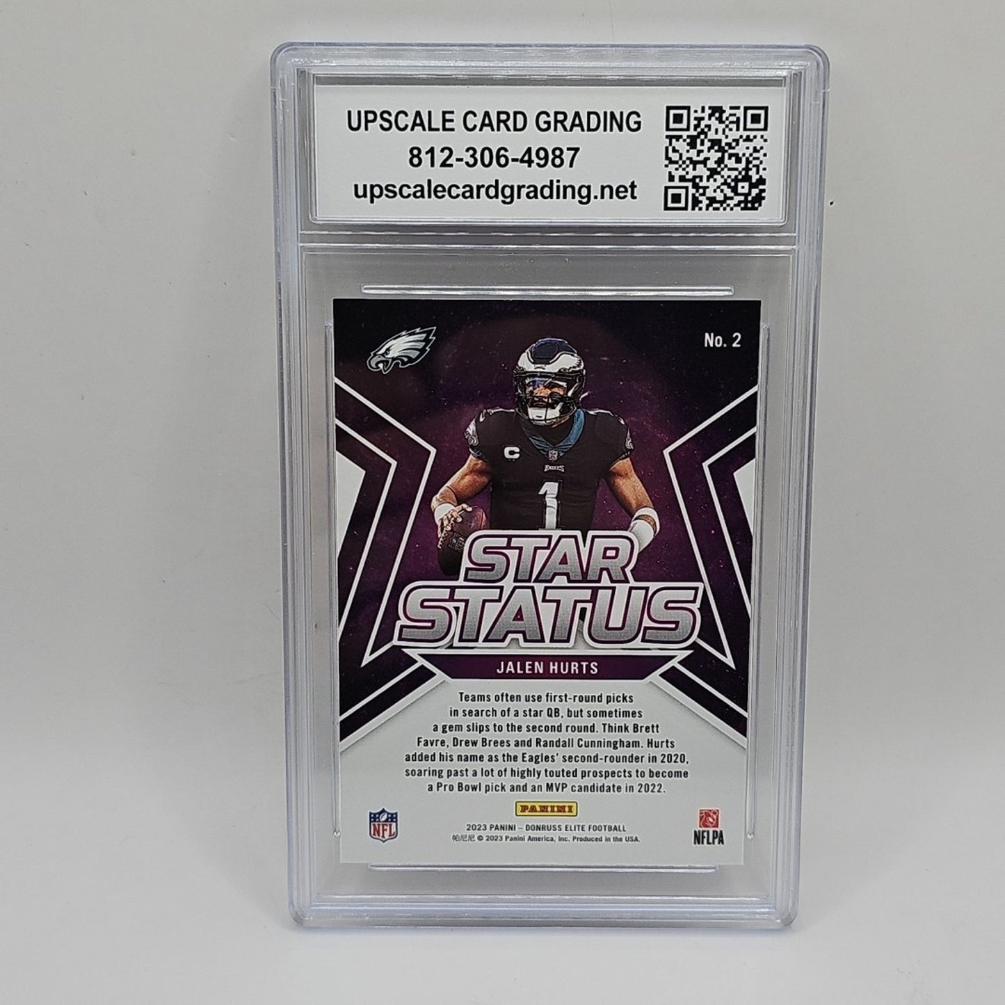 2023 Donruss Elite #2 Jalen Hurts Star Status Green Graded 10 Gem Mint NFL Card