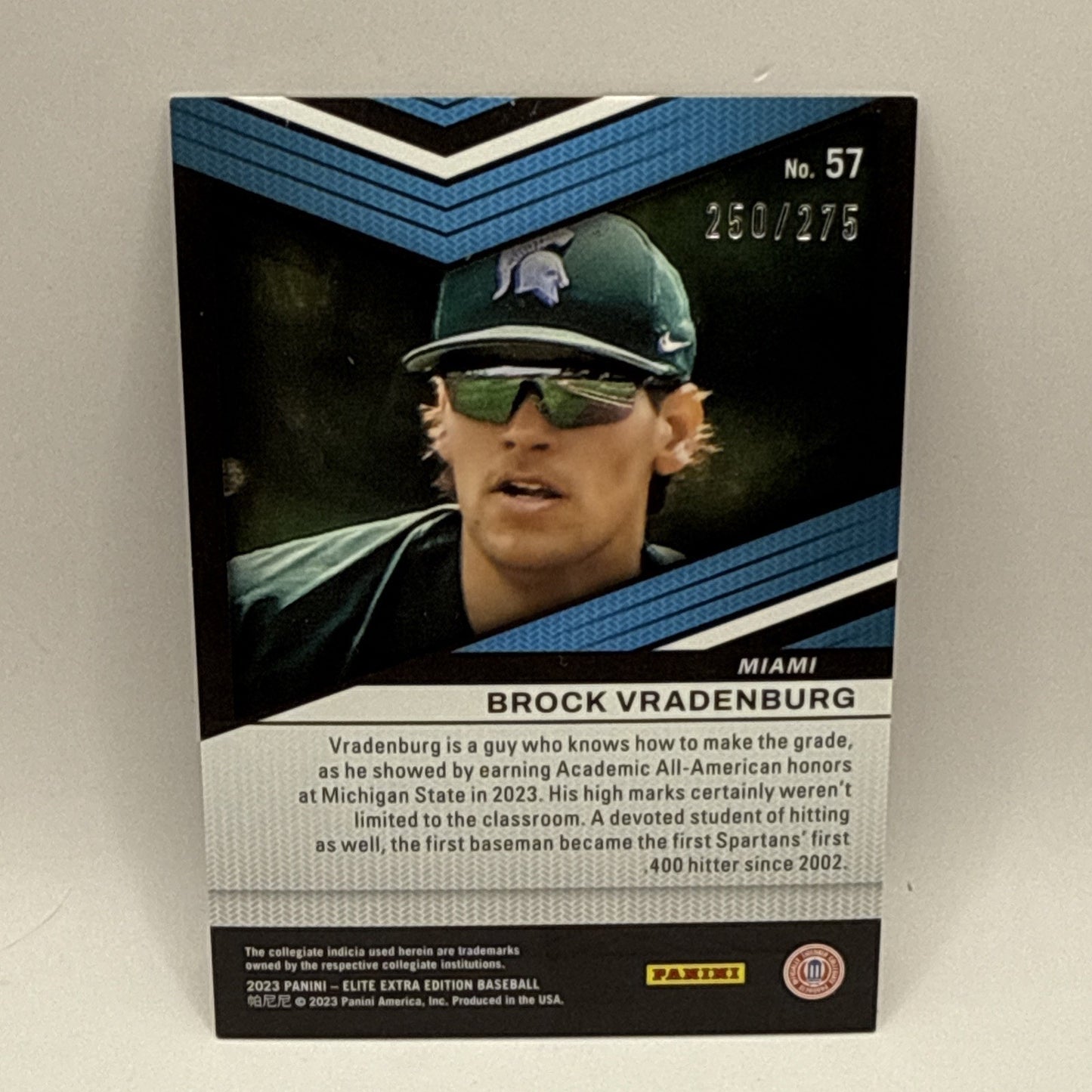 2023 Panini Elite Extra Edition - Brock Vradenburg #57 Orange /275 (RC) Miami